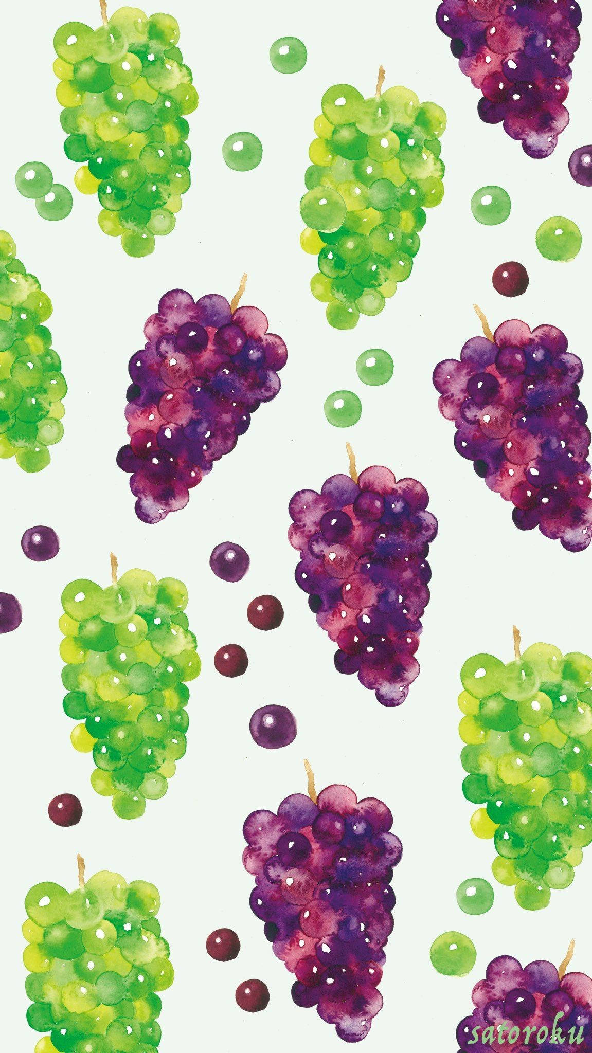 scenic vineyard, lush grape branches, vibrant watercolor, Full HD Phone Wallpaper