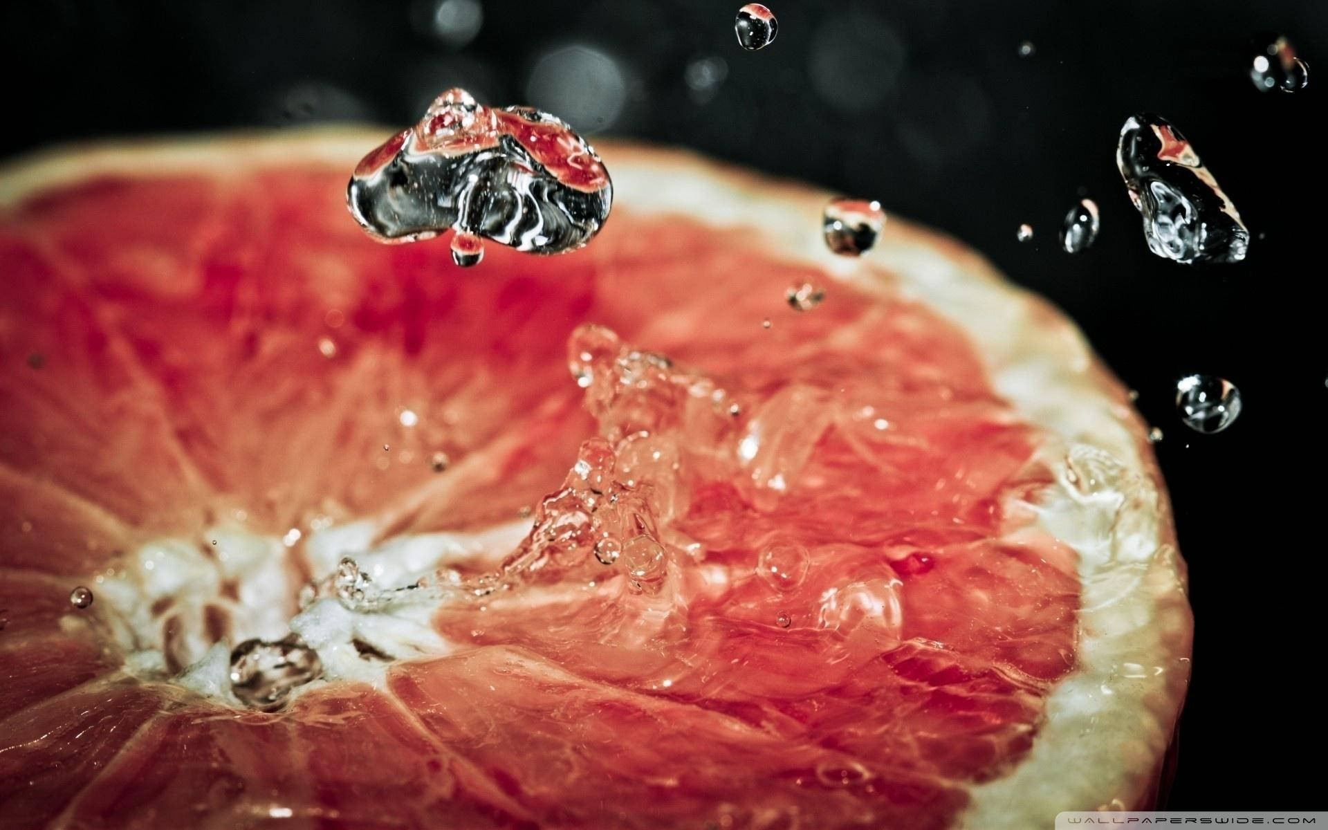 Grapefruit, dew, macro shot, Full HD Desktop Wallpaper