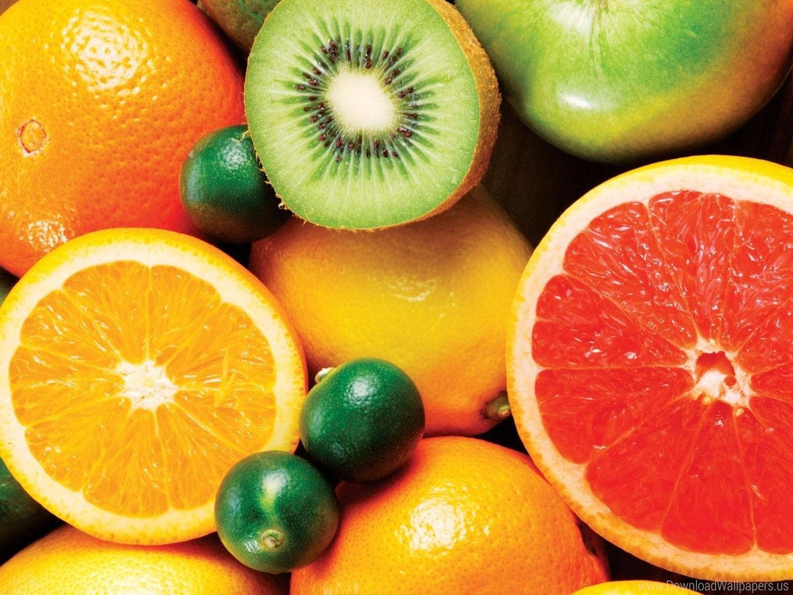 kiwi, grapefruit, oranges, HD Desktop Wallpaper
