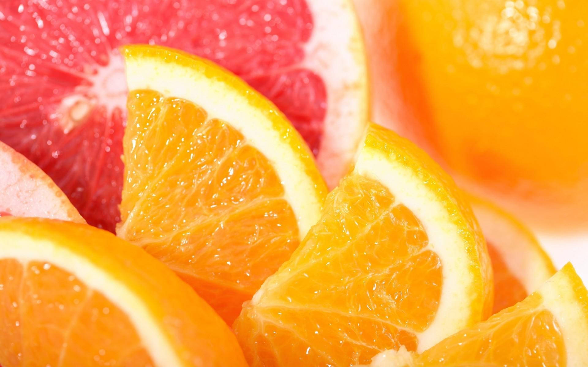 grapefruit, orange, dew drops, Full HD Desktop Wallpaper