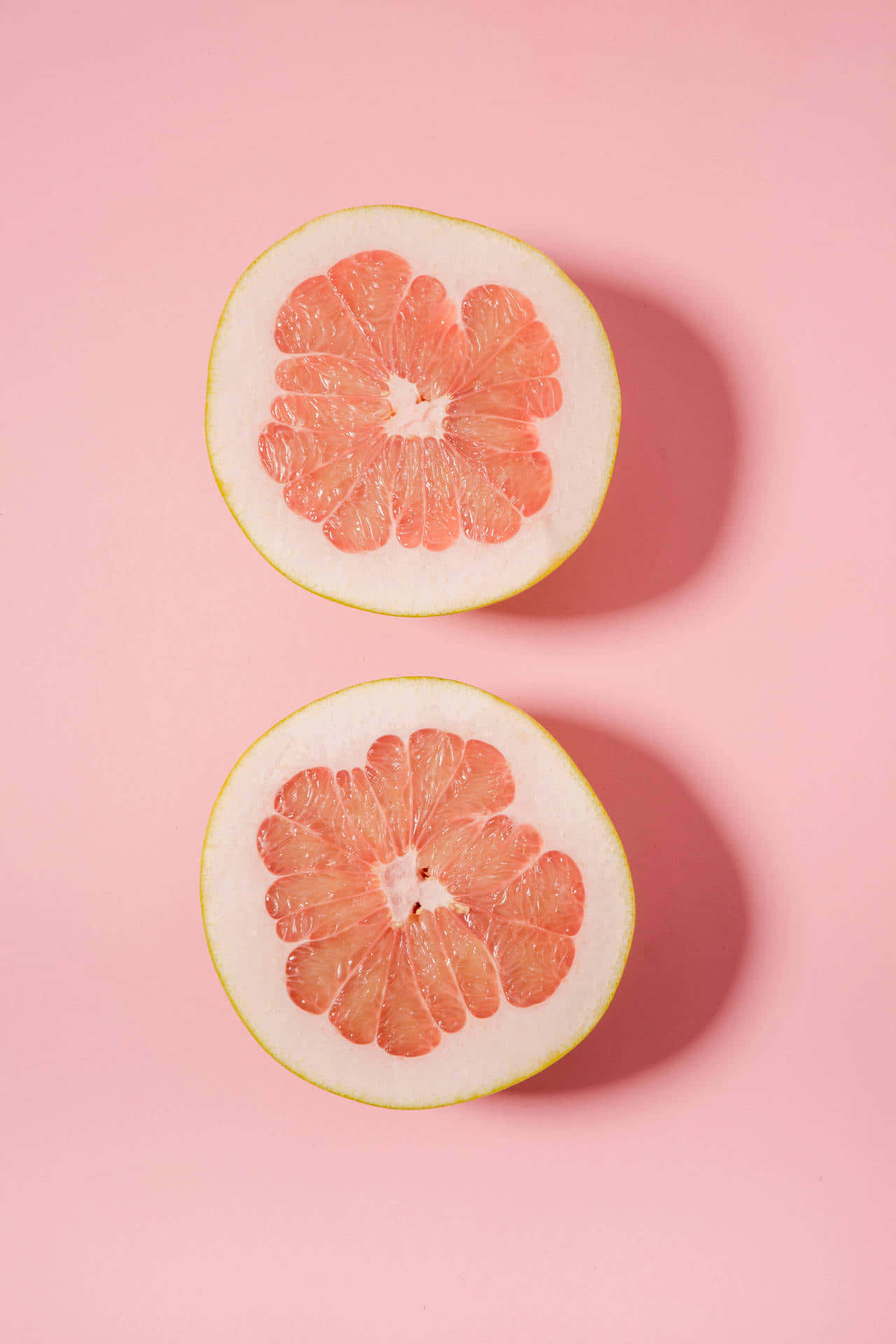 pink grapefruit, juicy segments, soft pink background, Full HD Phone Wallpaper