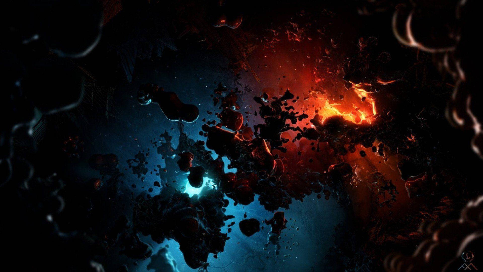 blue, red, galaxy, Full HD Desktop Wallpaper
