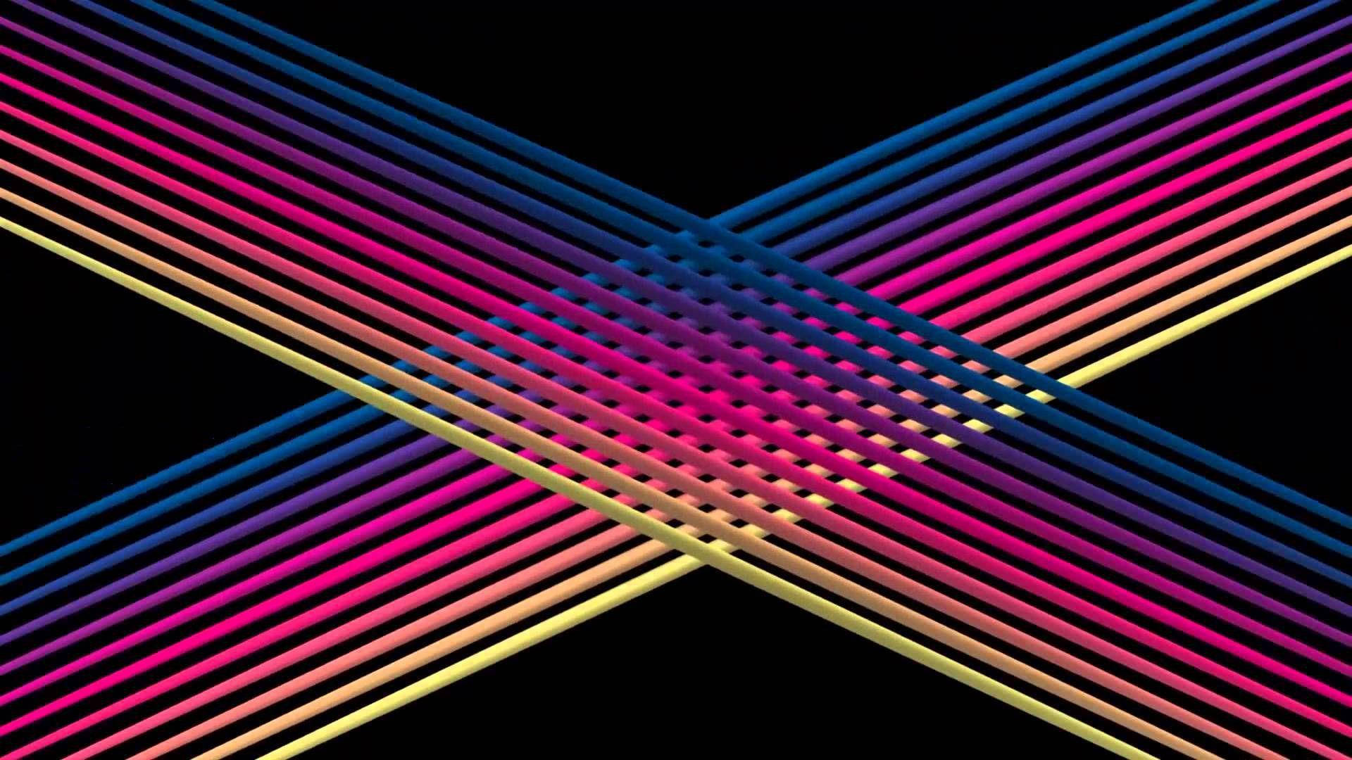 neon diagonal lines, pink blue and yellow, black background, Full HD Desktop Wallpaper