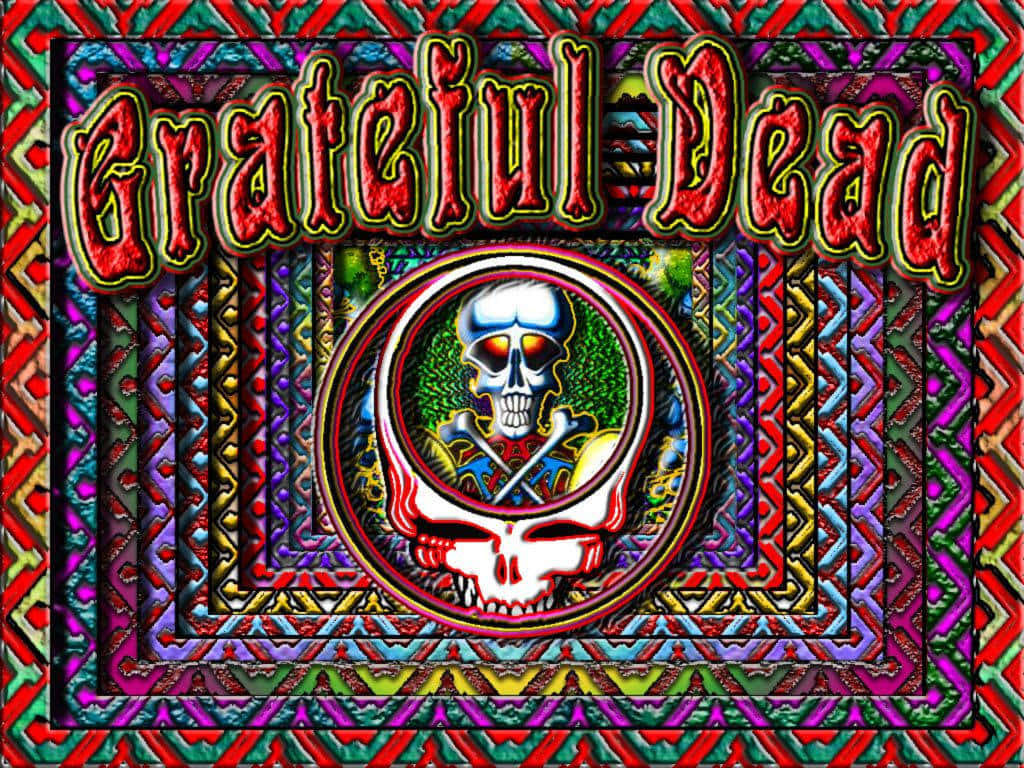 Grateful Dead, skull logo, psychedelic poster, SD Desktop Wallpaper