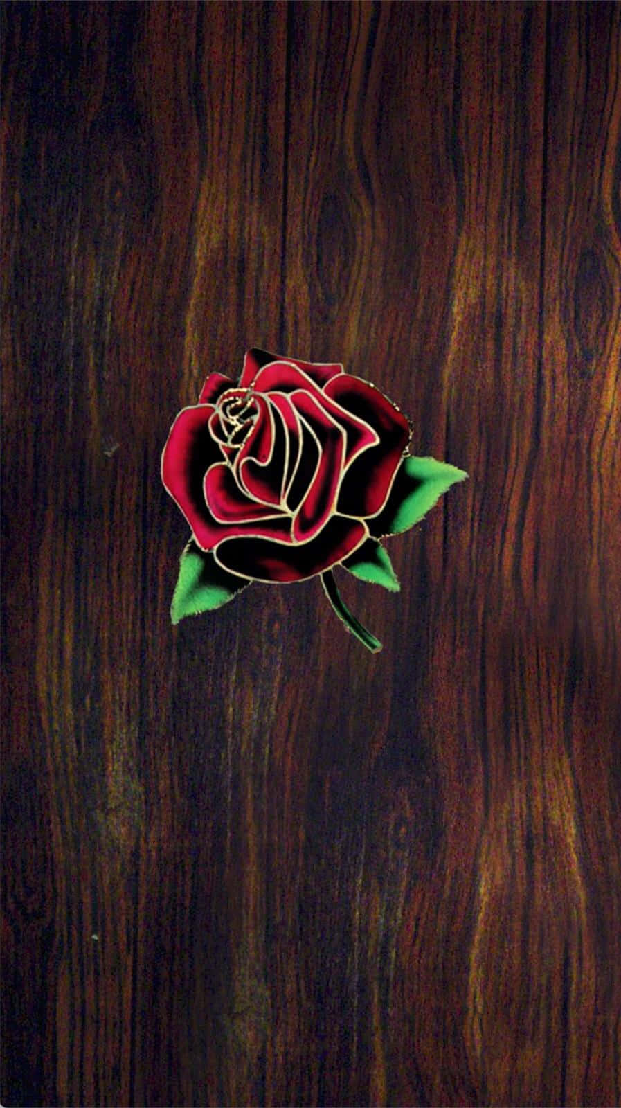Grateful Dead, red rose, green leaves, HD Phone Wallpaper