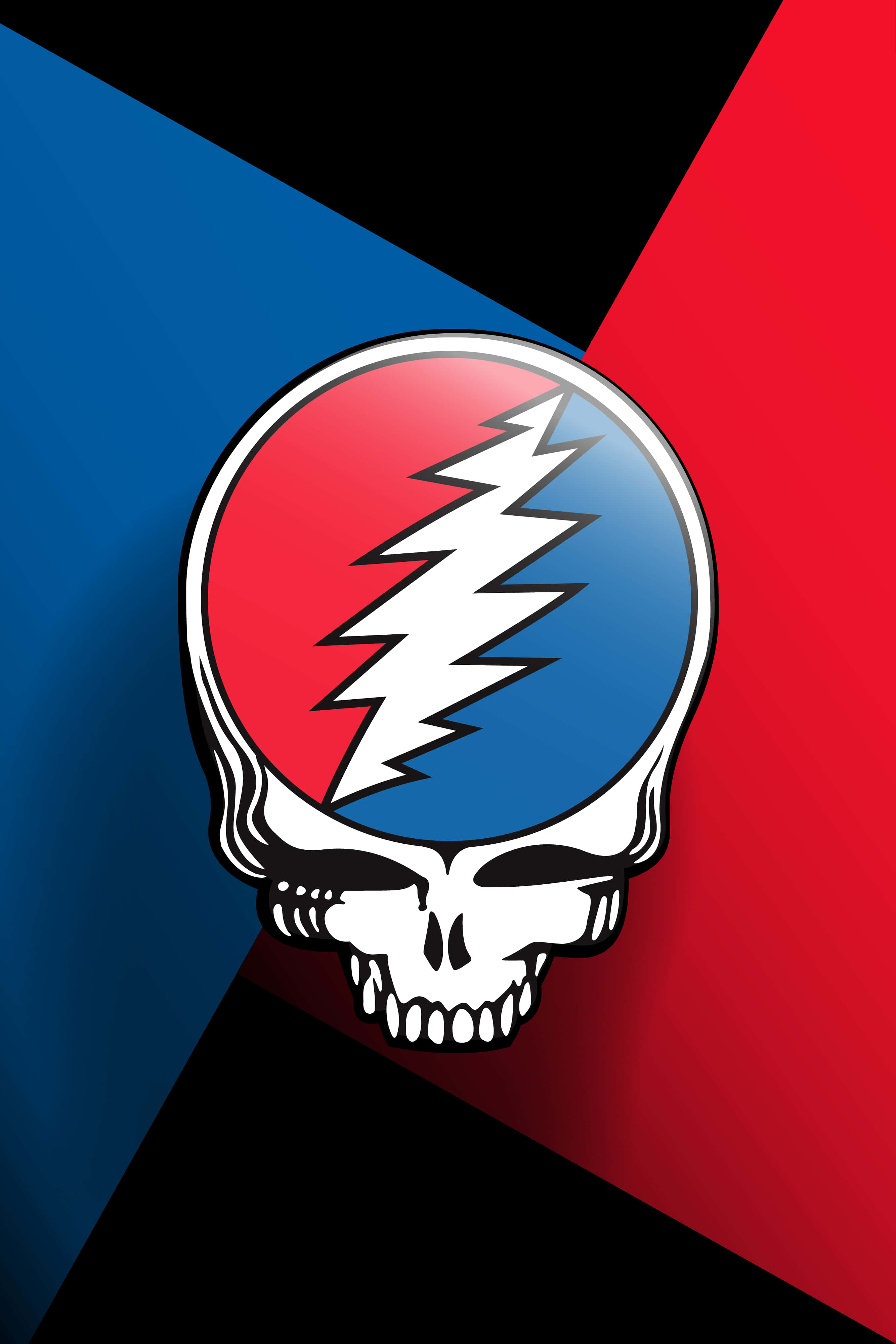 Grateful Dead, skull logo, lightning bolt, 4K Phone Wallpaper
