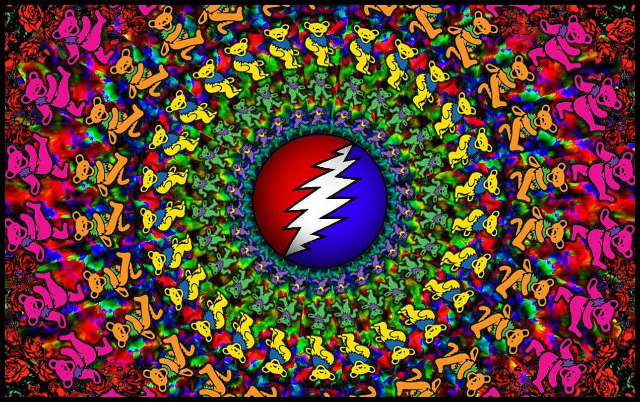 Grateful Dead, lightning bolt logo, colorful dancing bears, HD Desktop Wallpaper
