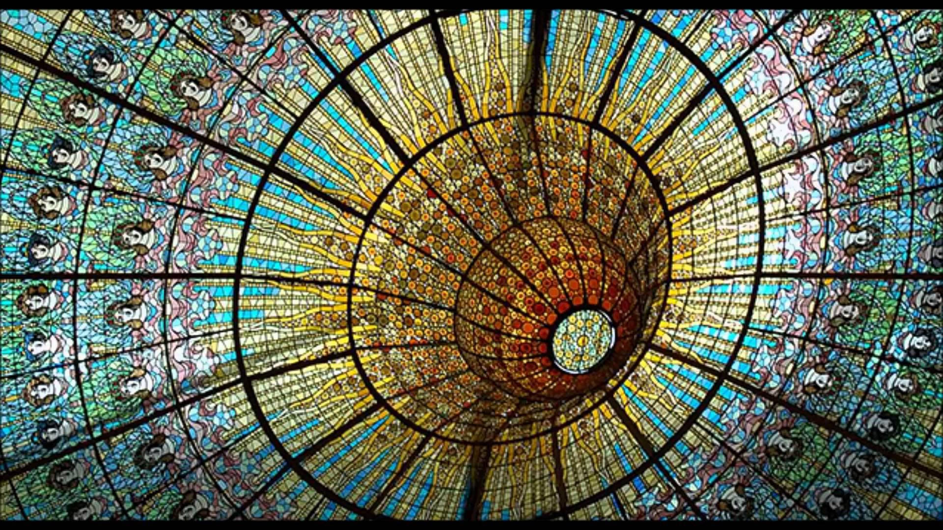 Grateful Dead, stained glass, circular stained glass dome, Full HD Desktop Wallpaper