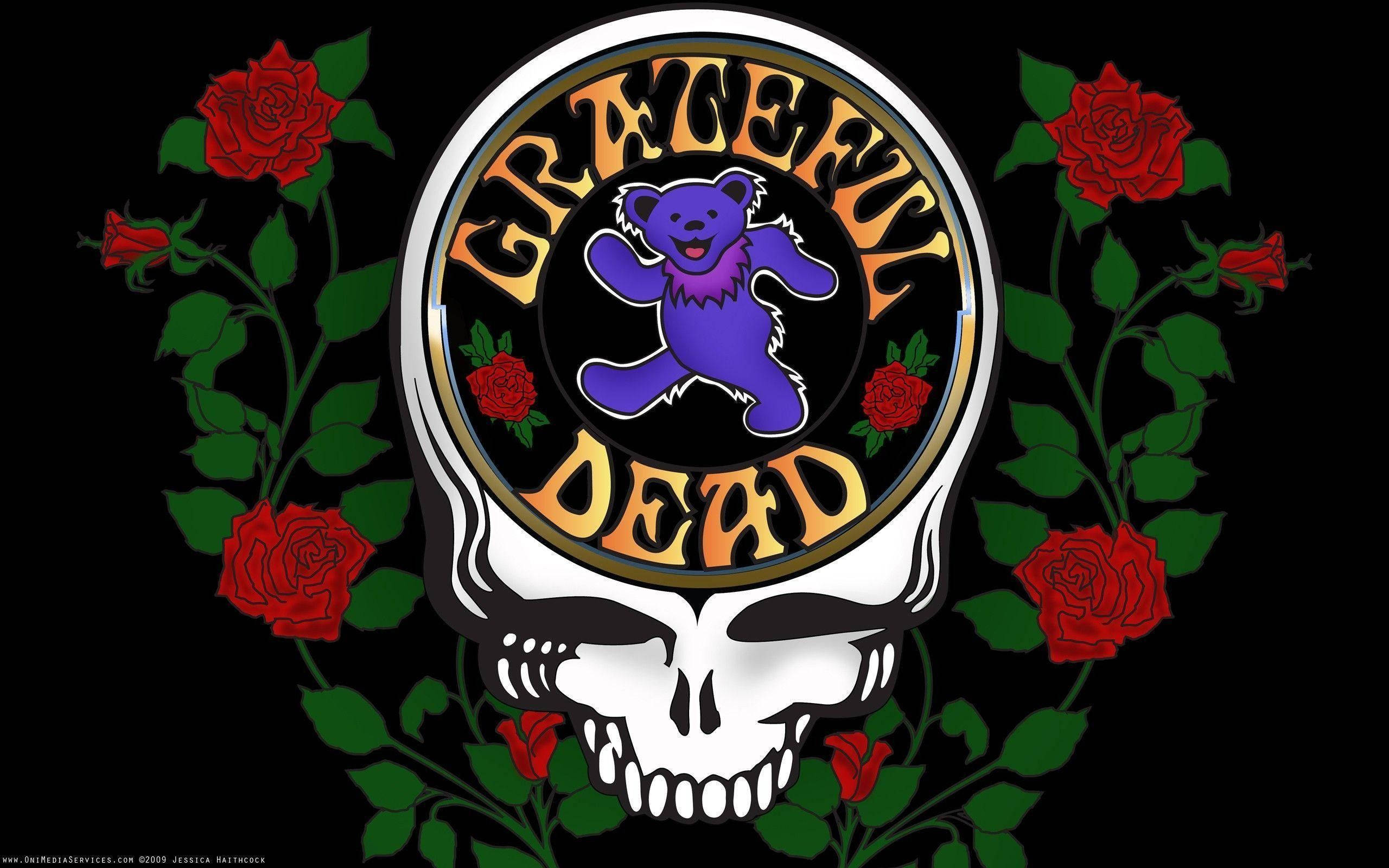 Grateful Dead, skull, bear, 2K Desktop Wallpaper