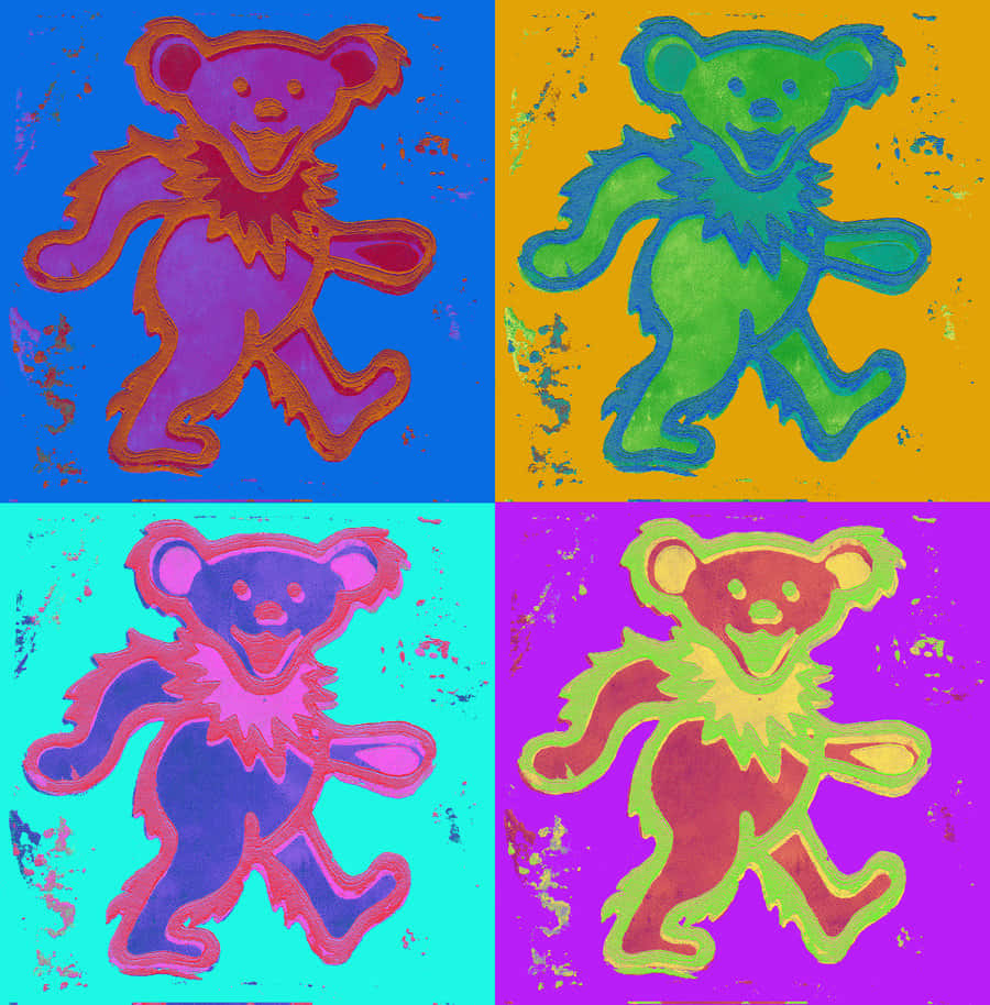 Grateful Dead, bears, dancing bear silhouette, SD Phone Wallpaper
