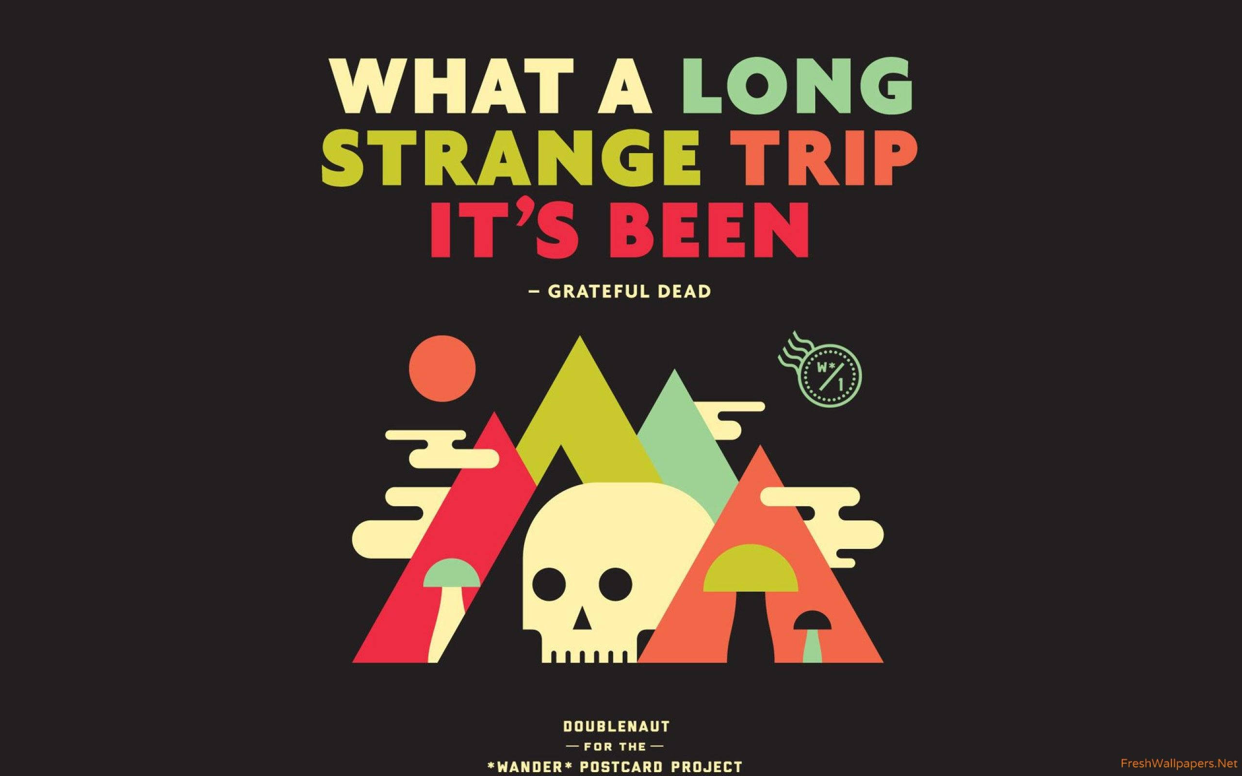 Grateful Dead, skull, colorful mountain peaks, 2K Desktop Wallpaper