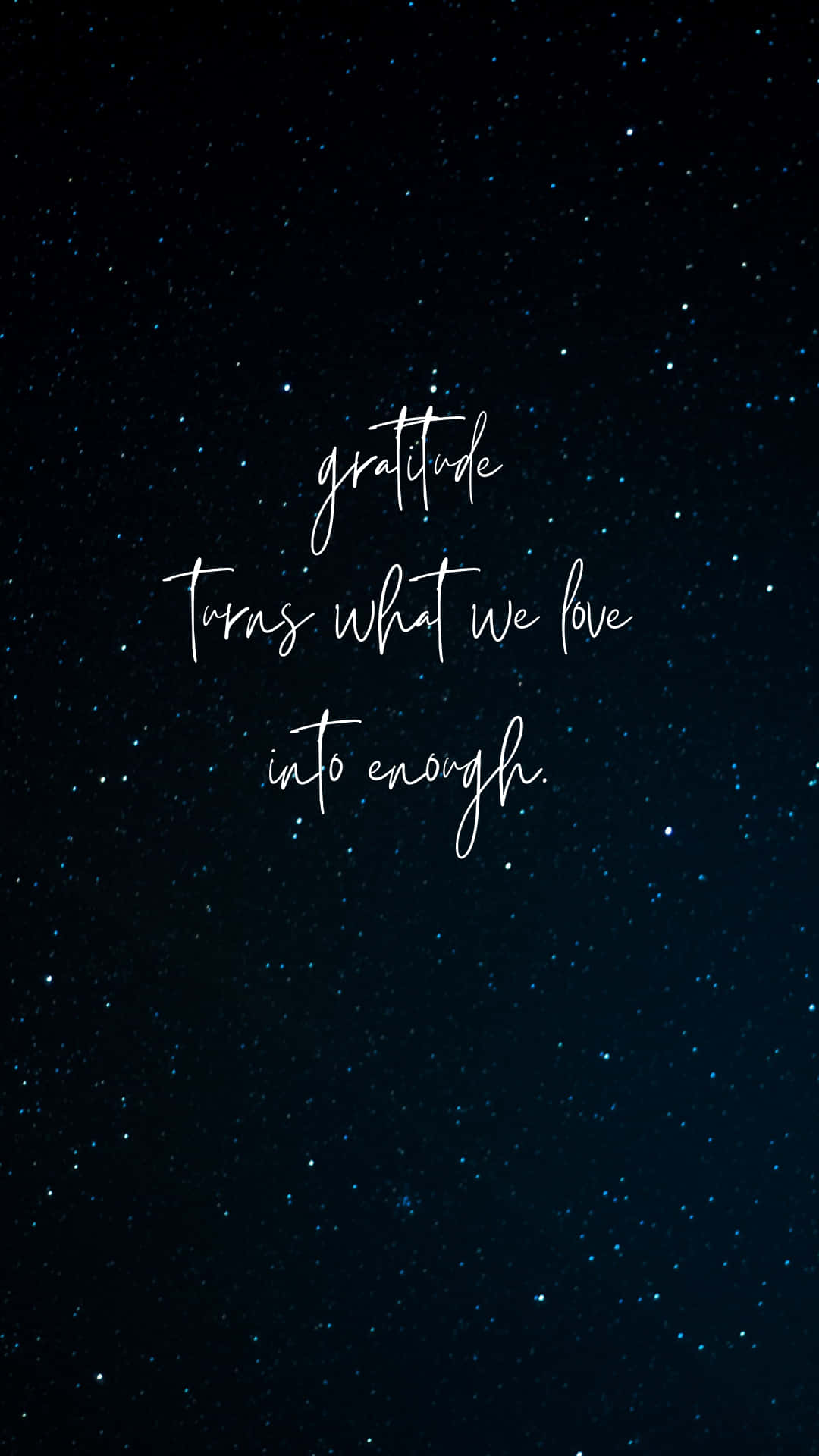 Gratitude, white script, twinkling stars, Full HD Phone Wallpaper