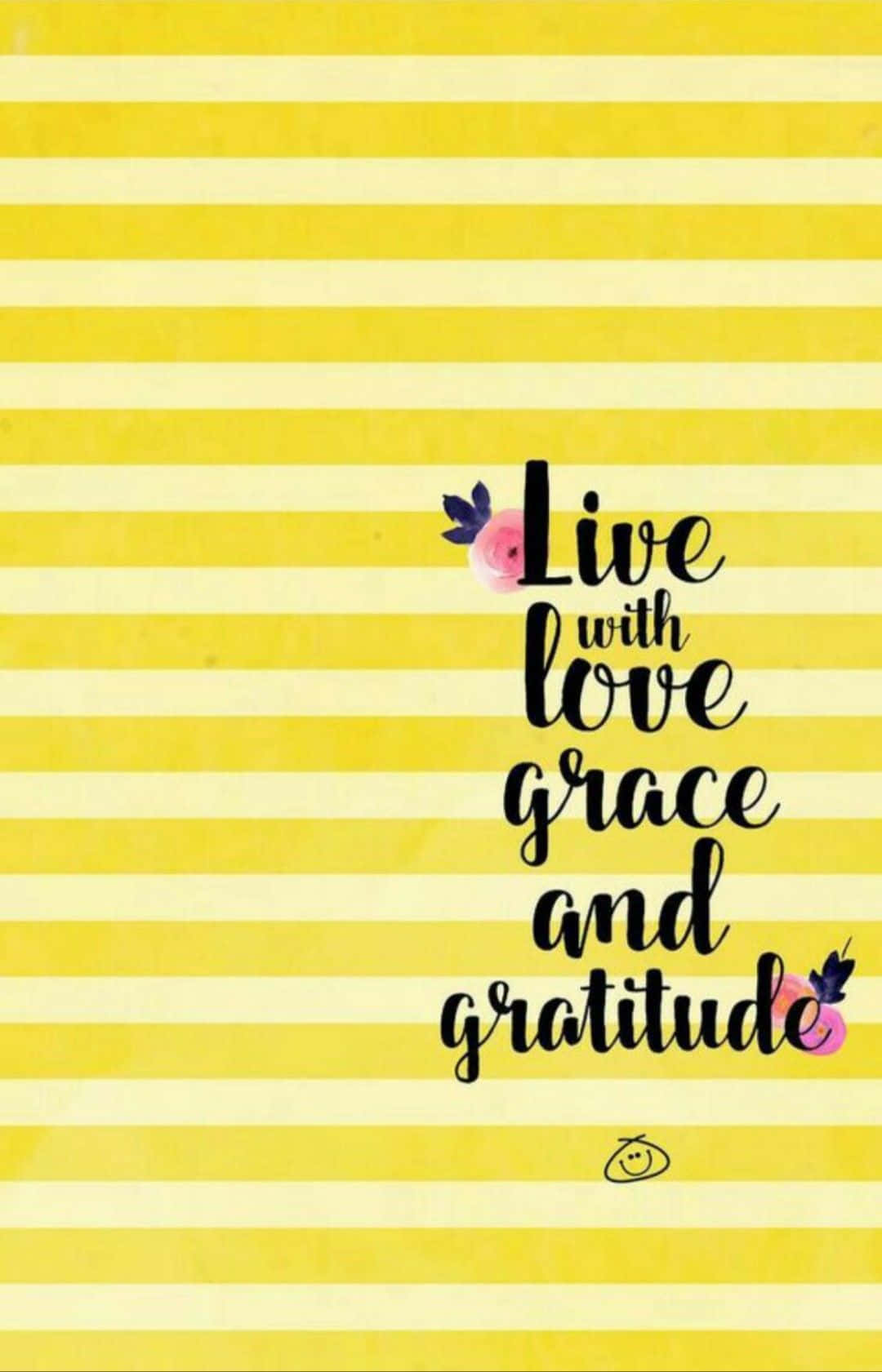 striped yellow gratitude, yellow and cream horizontal striped, black cursive text, HD Phone Wallpaper