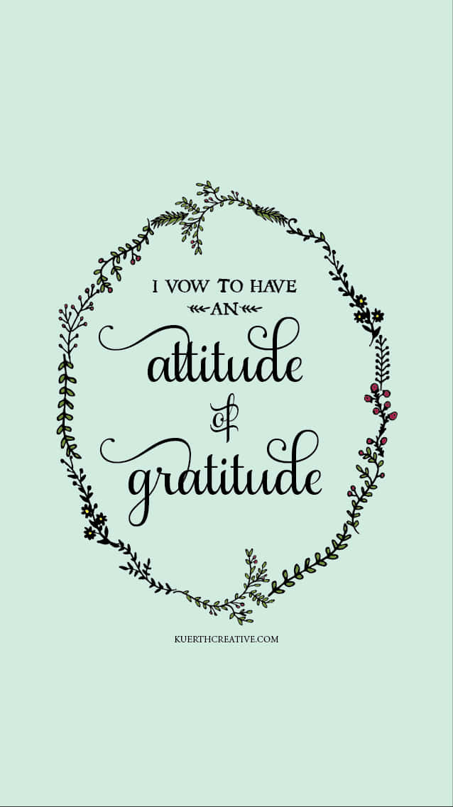 Girly Gratitude Mint, mint green, black cursive text, SD Phone Wallpaper