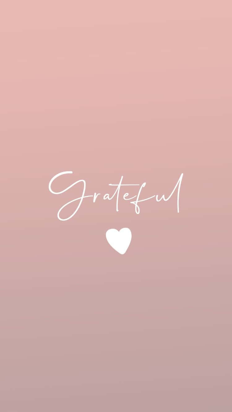 Gratitude Heart White, soft pink gradient, white cursive, HD Phone Wallpaper
