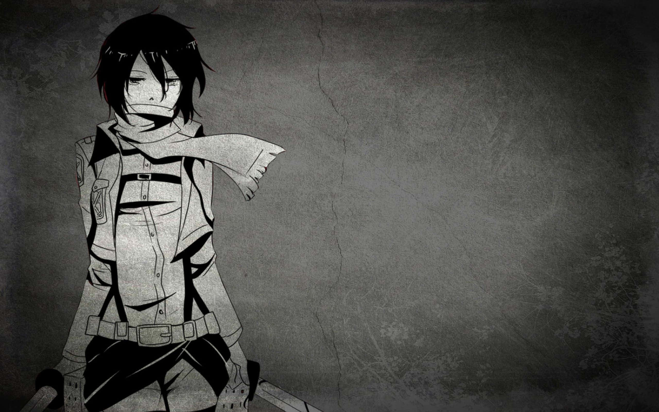 anime, black and white, monochrome anime character, 2K Desktop Wallpaper
