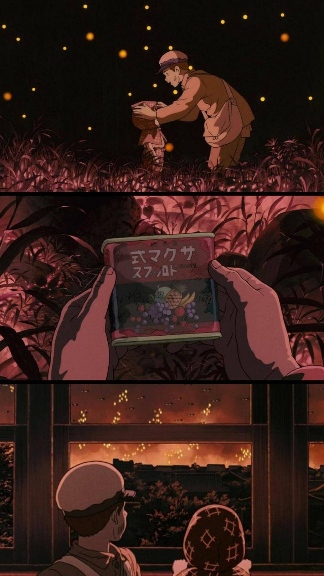 Grave Of The Fireflies, fireflies, field, Full HD Phone Wallpaper