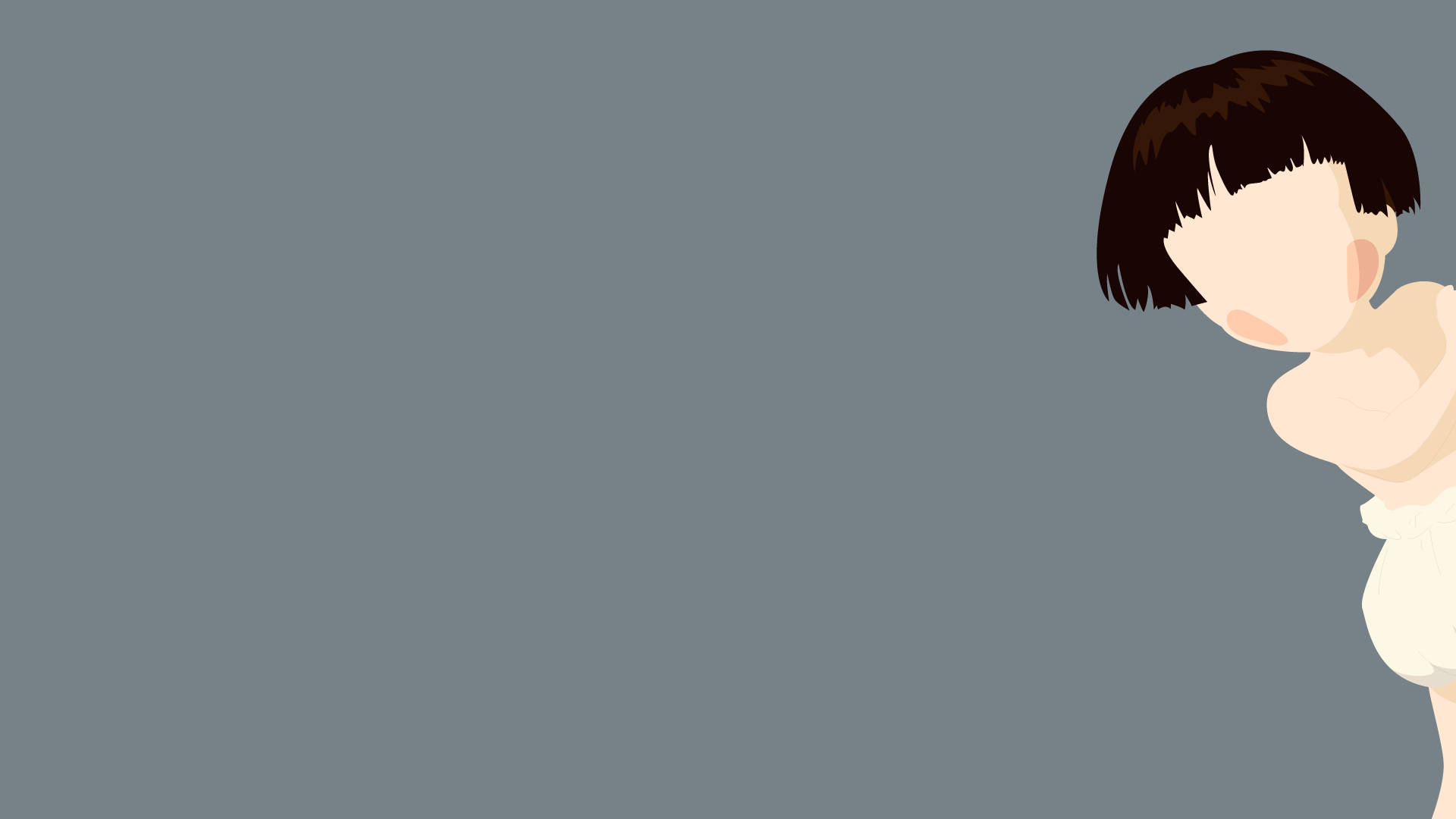 Grave Of The Fireflies, gray background, short brown hair, Full HD Desktop Wallpaper