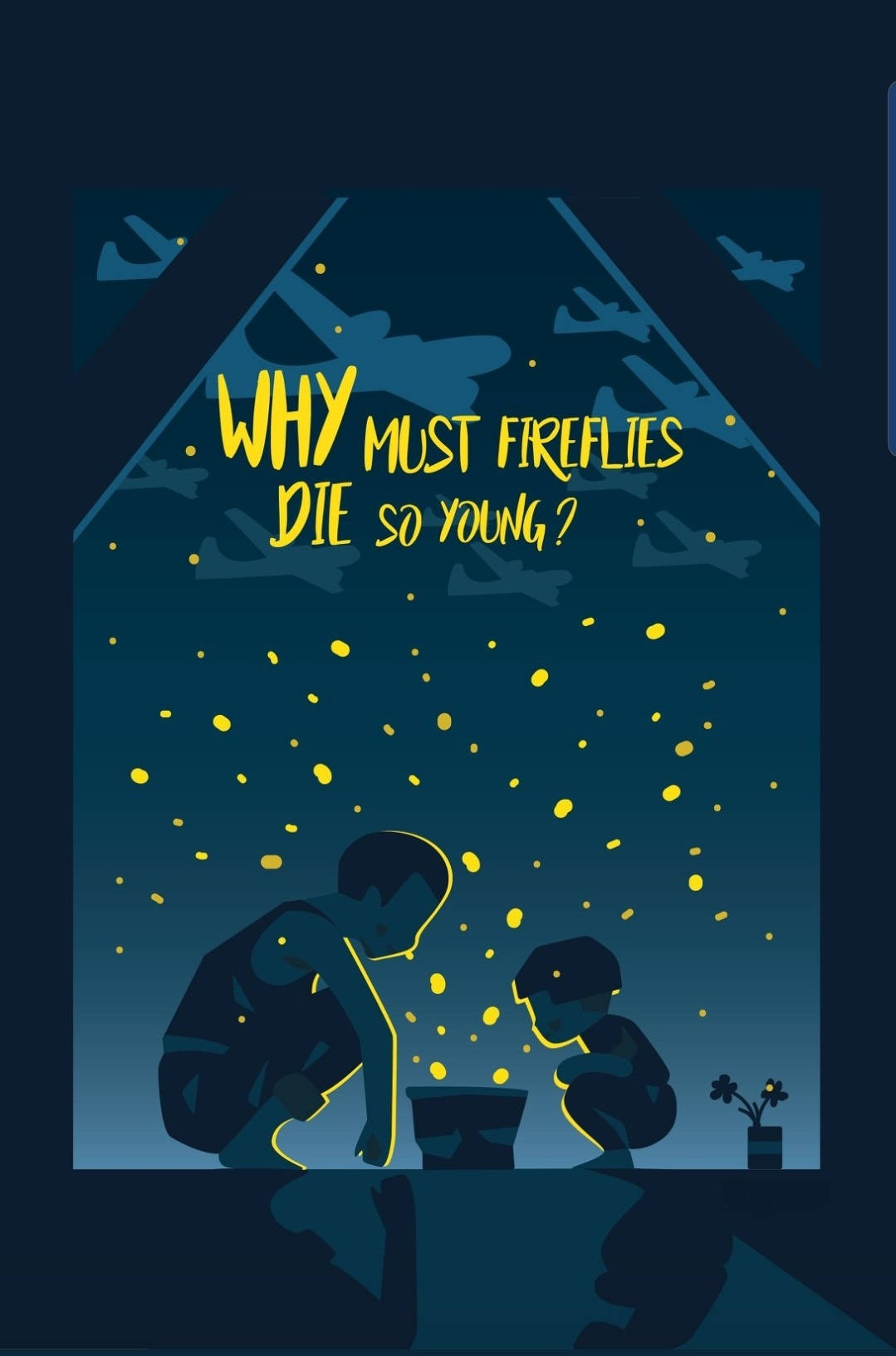 Grave Of The Fireflies, fireflies, deep blue night sky, HD Phone Wallpaper