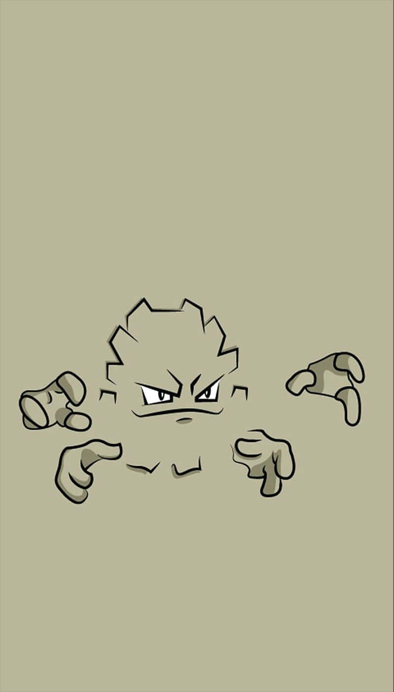 Graveler, cartoonish angry rock monster, four clawed hands, HD Phone Wallpaper
