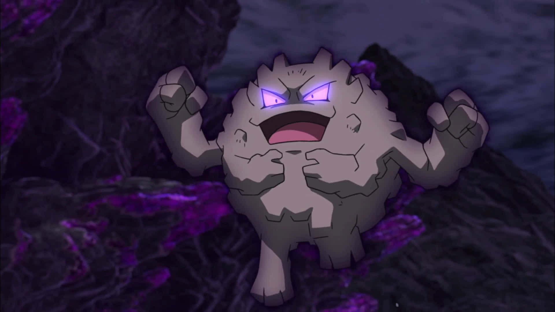 Graveler, evil eyes, purple eyes, Full HD Desktop Wallpaper