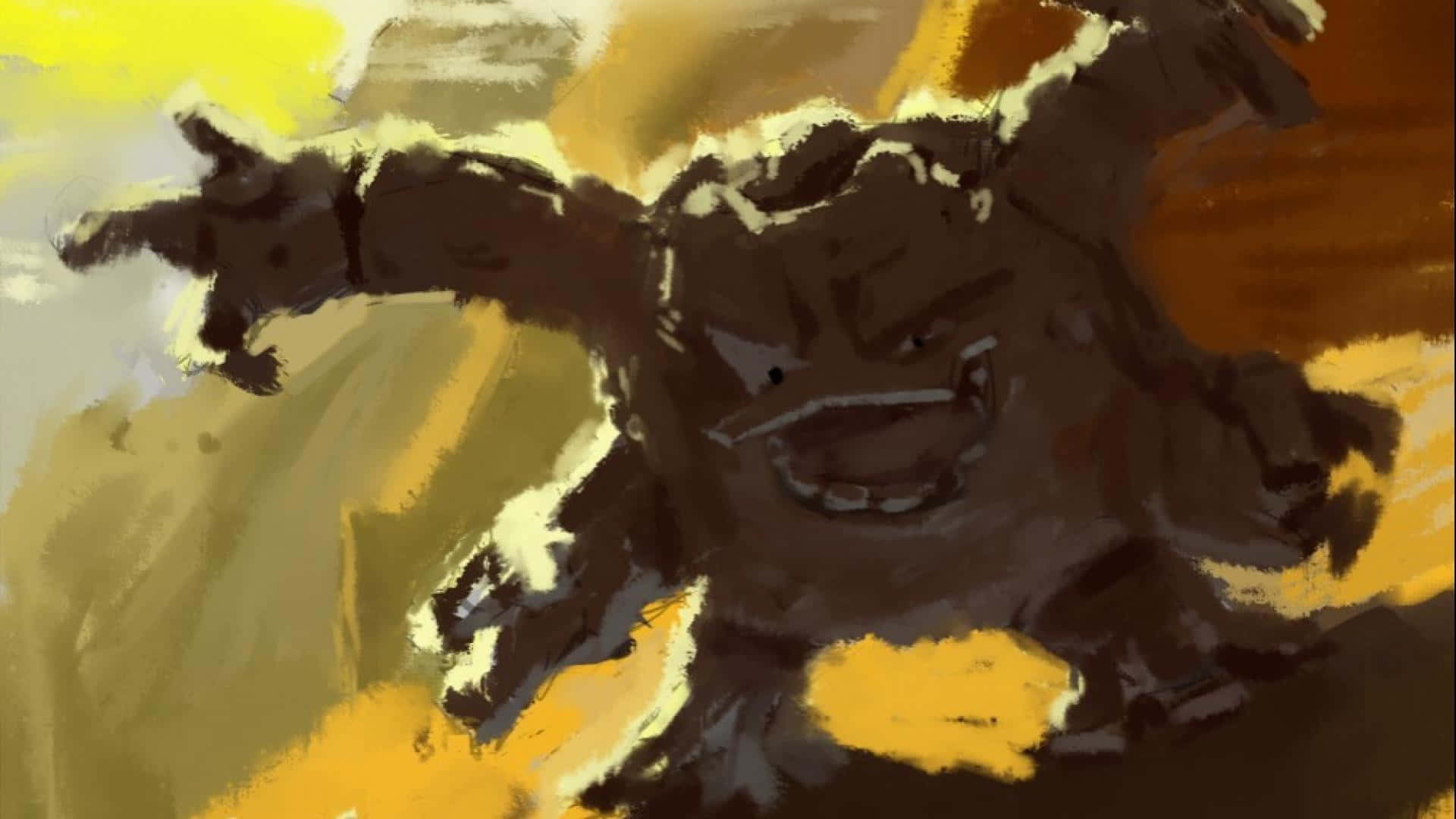 Graveler, angry face, brown monster, Full HD Desktop Wallpaper