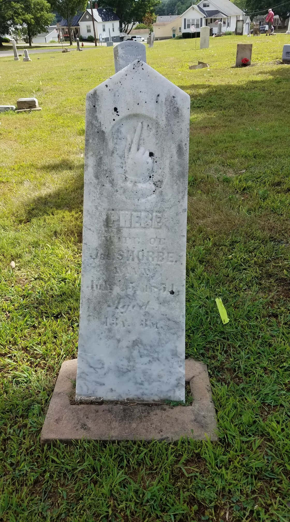 Gravestone, white marble, carved hand symbol, Full HD Phone Wallpaper