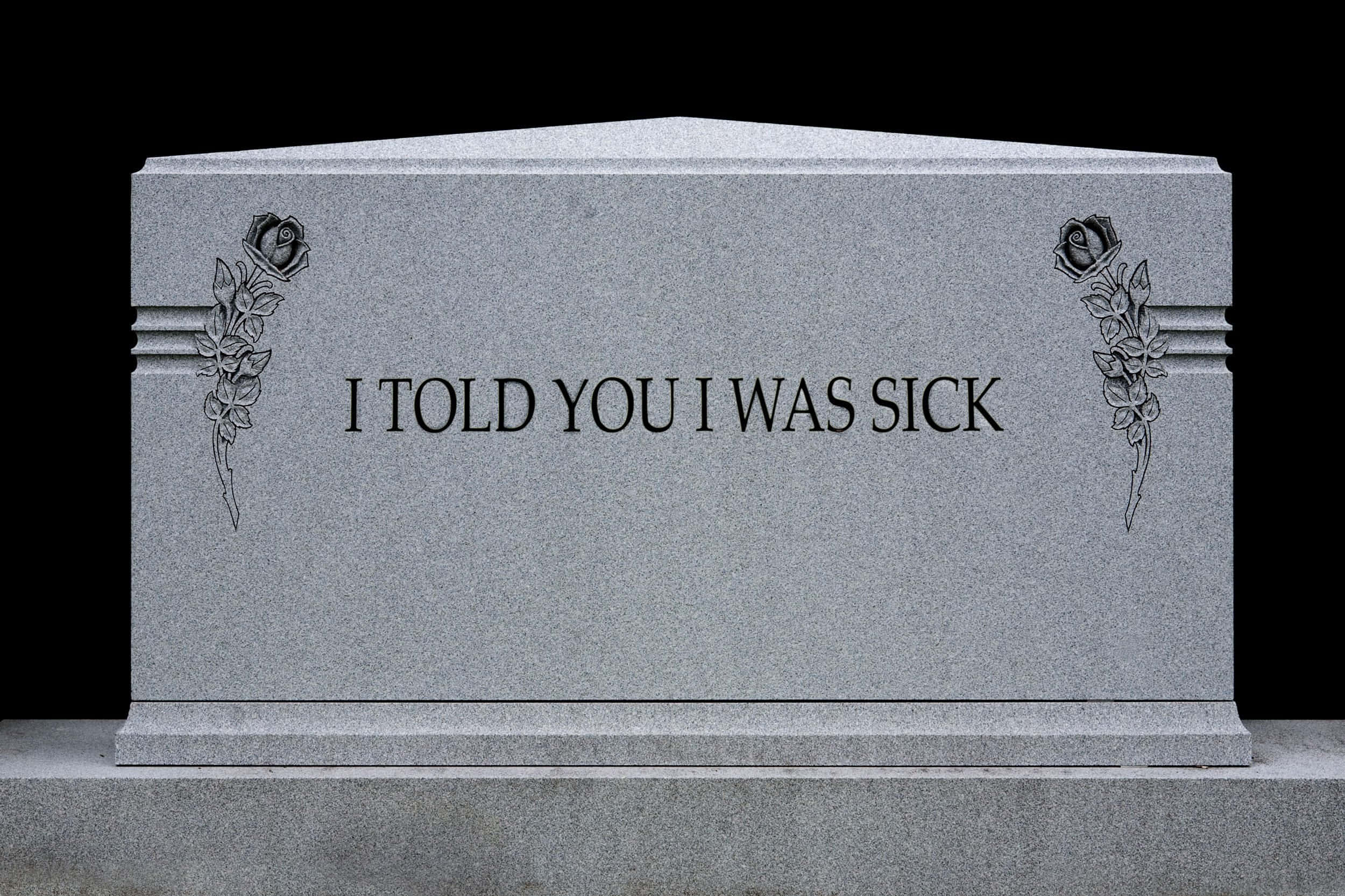 Gravestone, gray granite, engraved roses, Full HD Desktop Wallpaper