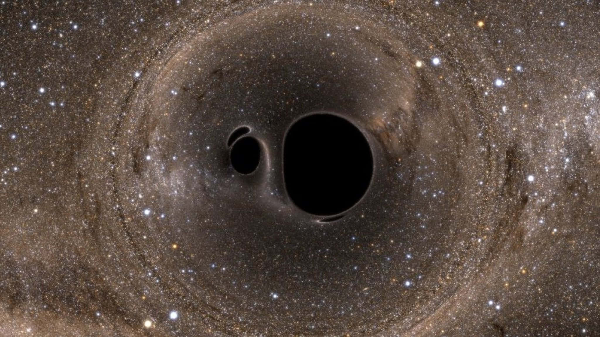 Gravitational Waves, black hole, swirling accretion disk, Full HD Desktop Wallpaper