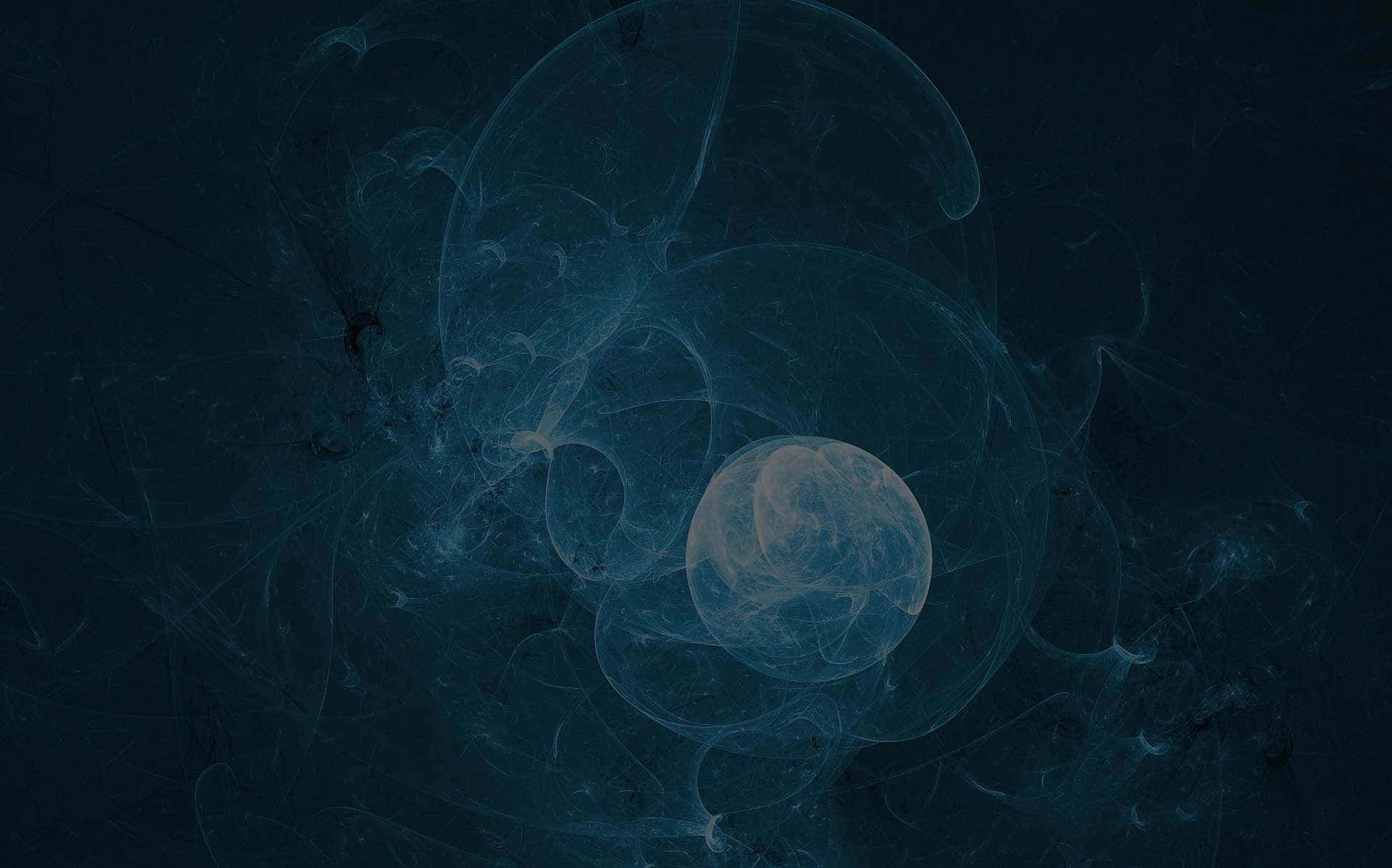 Gravitational Waves, glowing orb, swirling translucent tendrils, Full HD Desktop Wallpaper