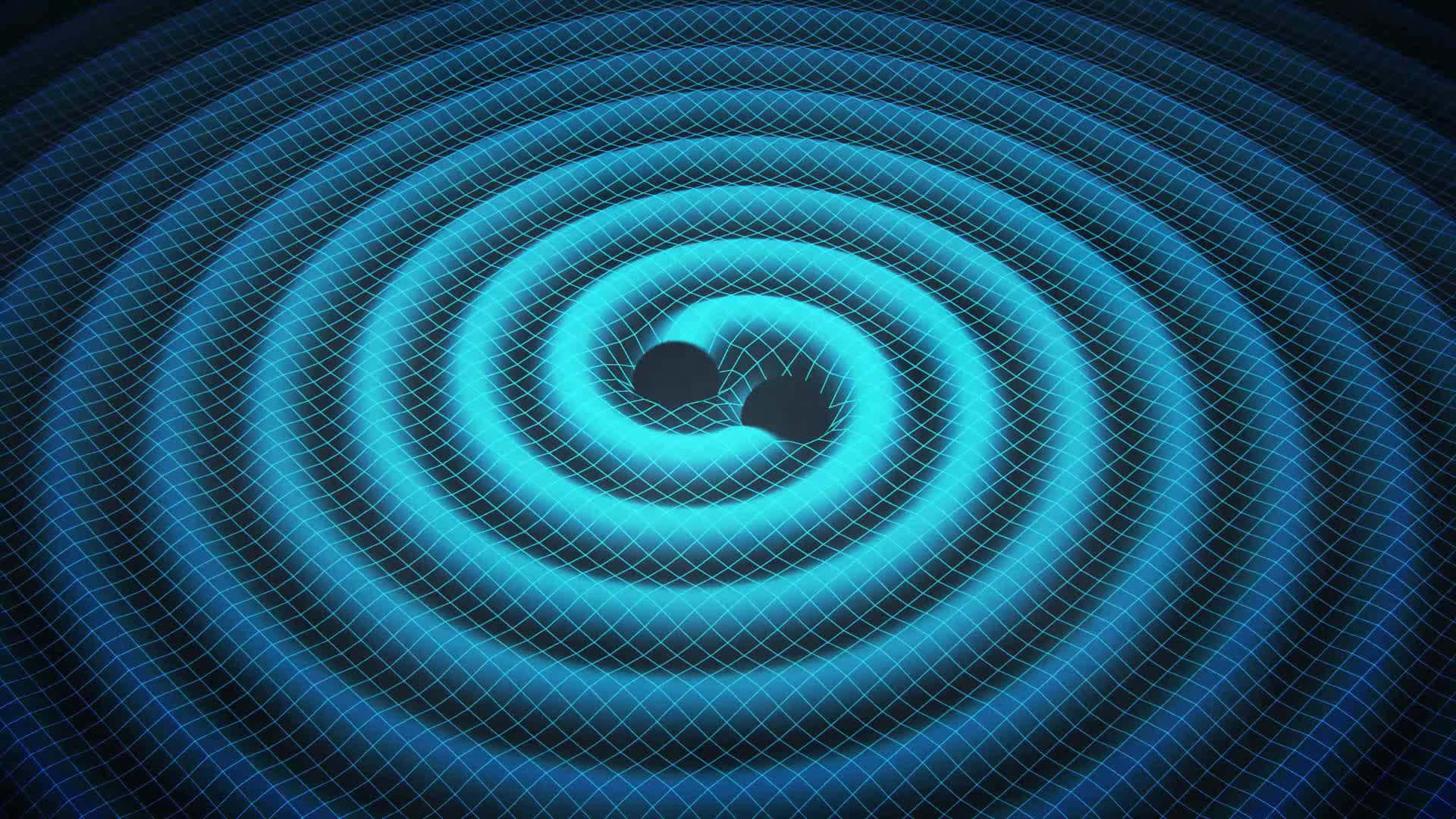 gravitational waves, black holes, glowing blue grid, Full HD Desktop Wallpaper