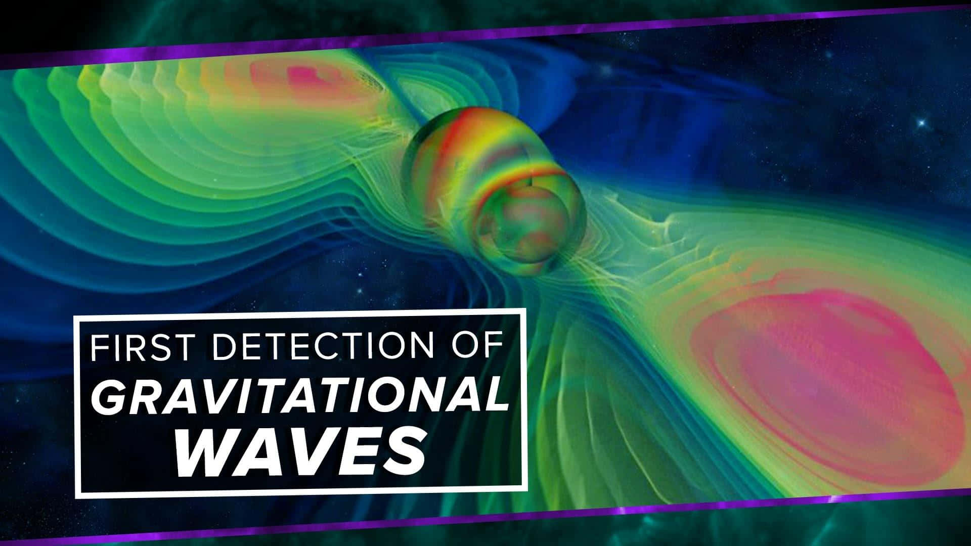 Gravitational Waves, neon hues, starry space backdrop, Full HD Desktop Wallpaper