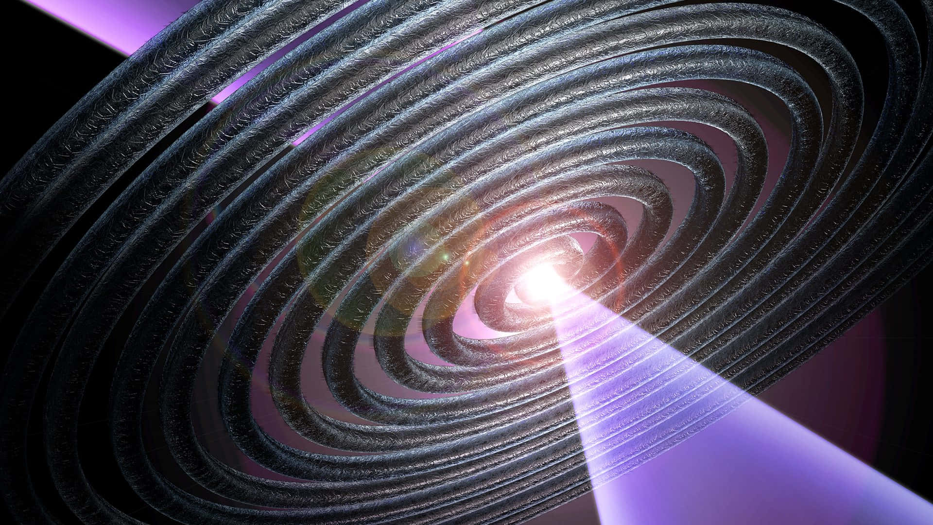 Gravitational Waves, dark textured rings, radiant glowing core, Full HD Desktop Wallpaper