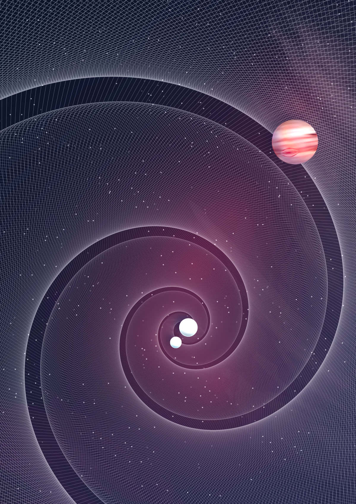 gravitational waves, cosmic spiral galaxy, glowing orbs, HD Phone Wallpaper