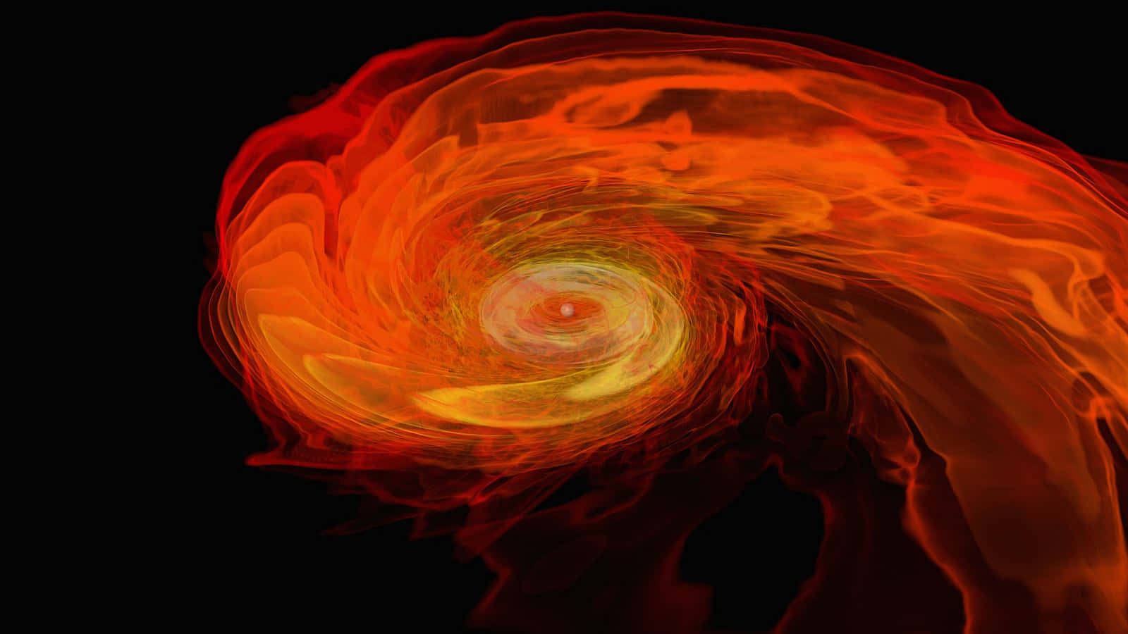 Gravitational Waves, fiery orange, red energy, HD Desktop Wallpaper