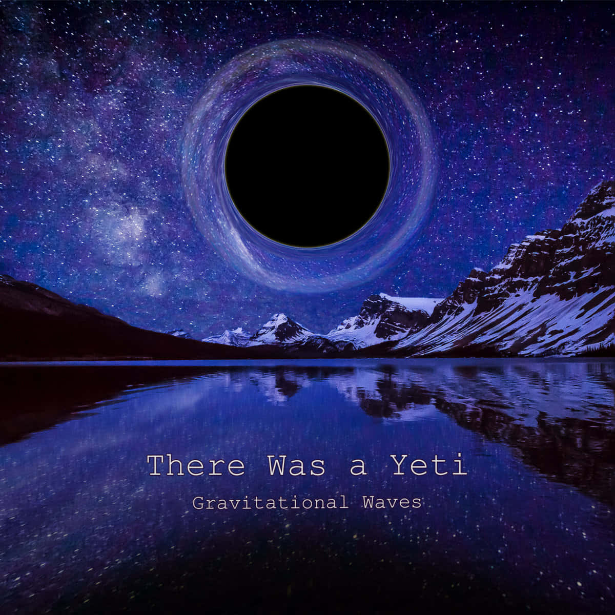 Gravitational Waves, cosmic black hole, snowy mountain lake, SD Desktop Wallpaper