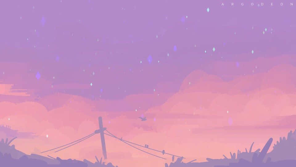 pastel pink, pastel purple, twilight landscape, SD Desktop Wallpaper
