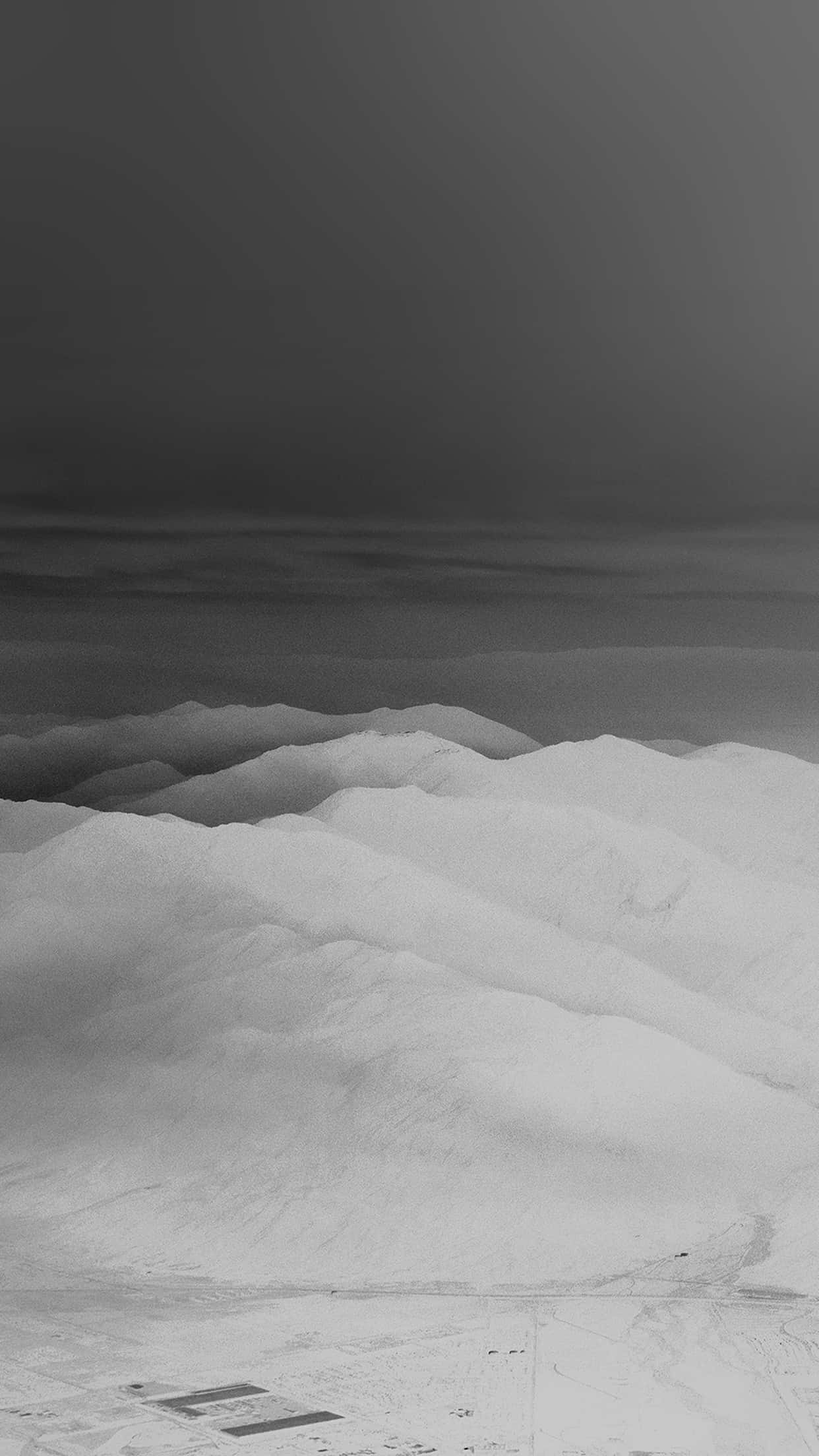 monochrome winter landscape, black and white, aerial view, Full HD Phone Wallpaper