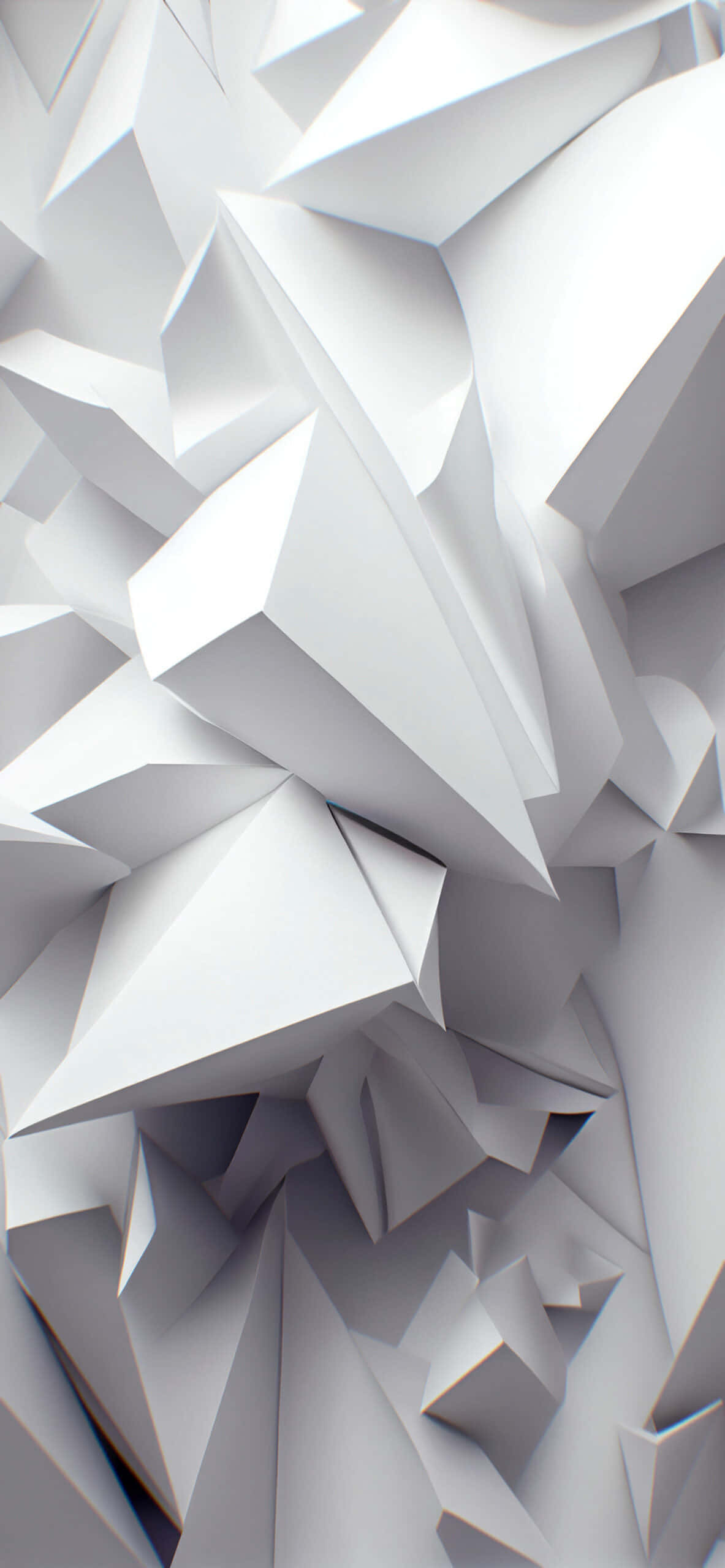 abstract geometric, white, paper art, 2K Phone Wallpaper