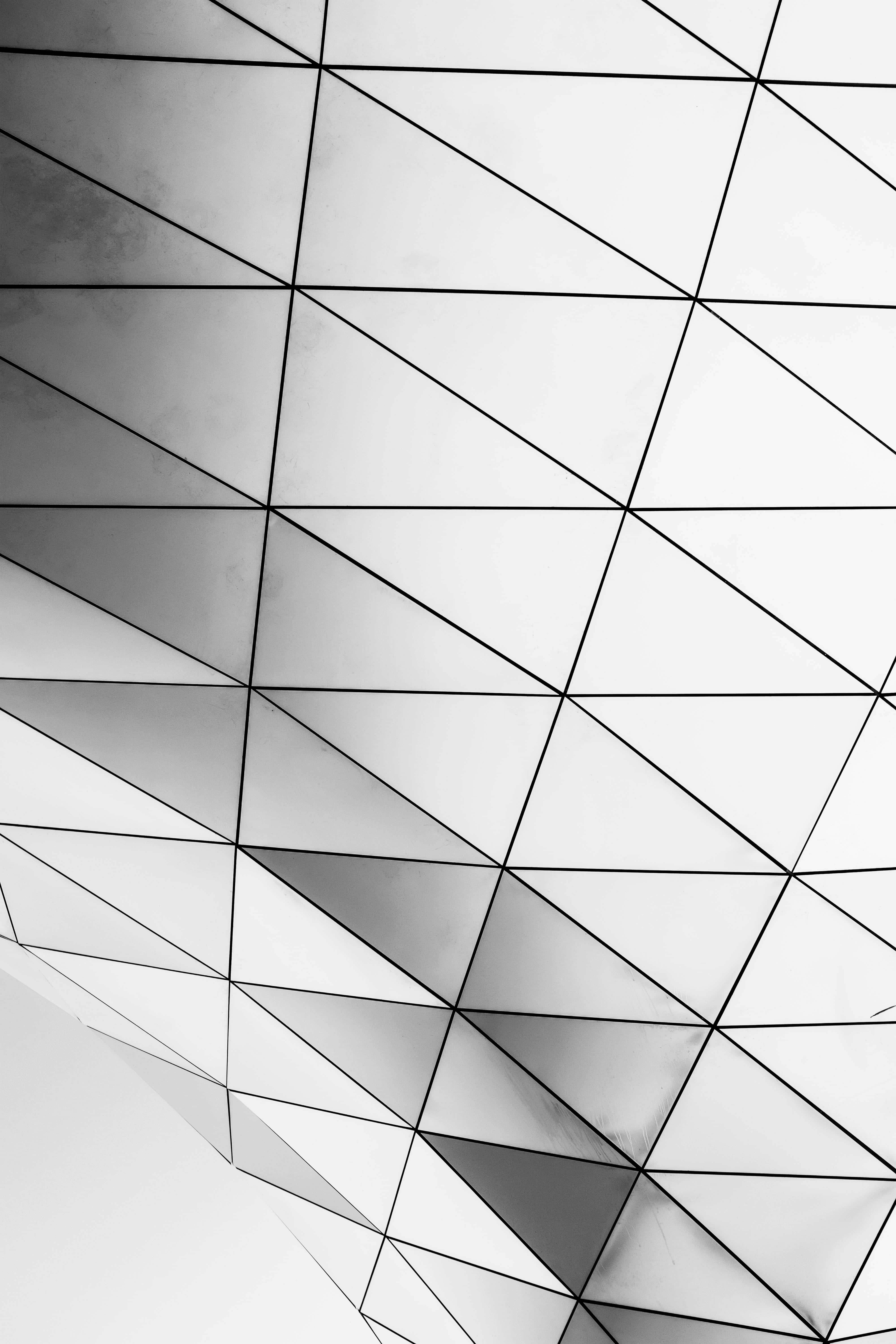 abstract geometric architecture, gray scale, intersecting lines, 5K Phone Wallpaper