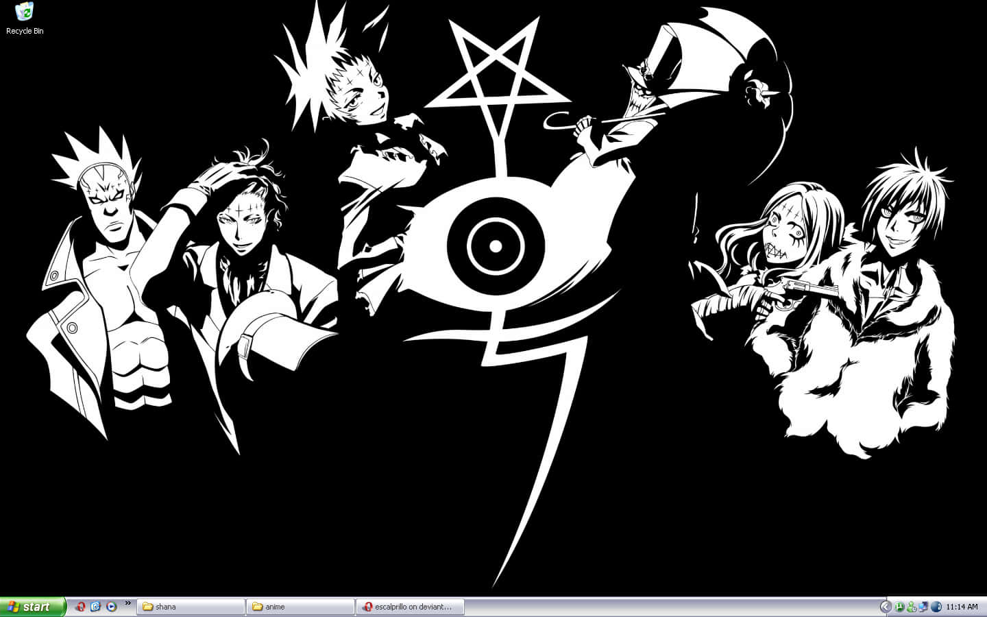 D Gray Man, black and white, anime illustration, HD Desktop Wallpaper