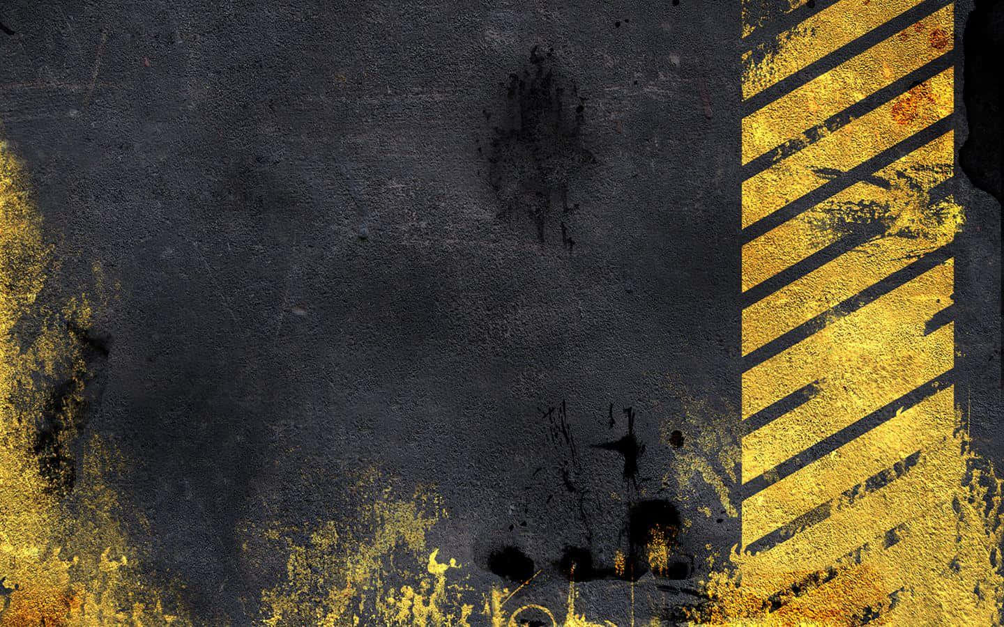 dark gray, yellow diagonal stripes, grime accents, HD Desktop Wallpaper