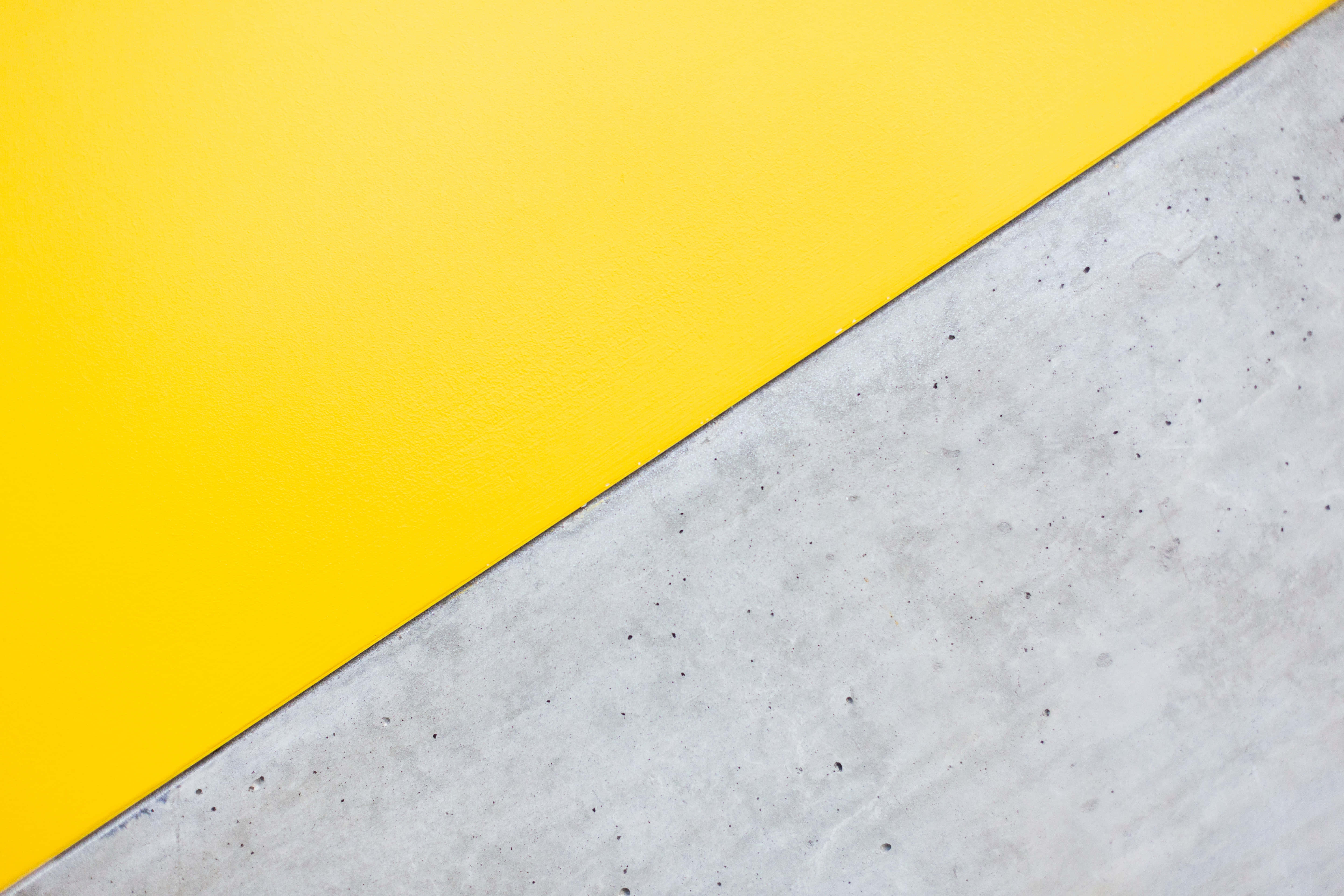 Gray and Yellow, vibrant yellow, textured gray concrete, 5K Desktop Wallpaper