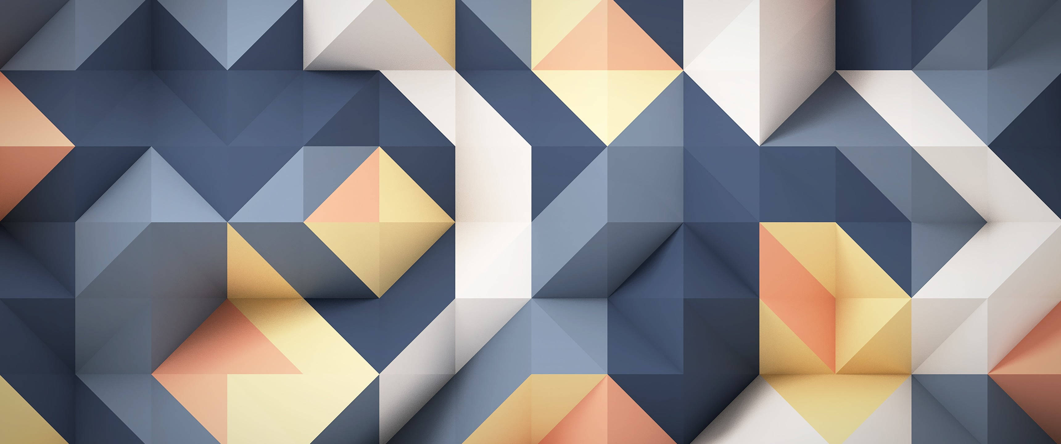 Gray And Yellow, platonic solids, navy beige, 2K Desktop Wallpaper