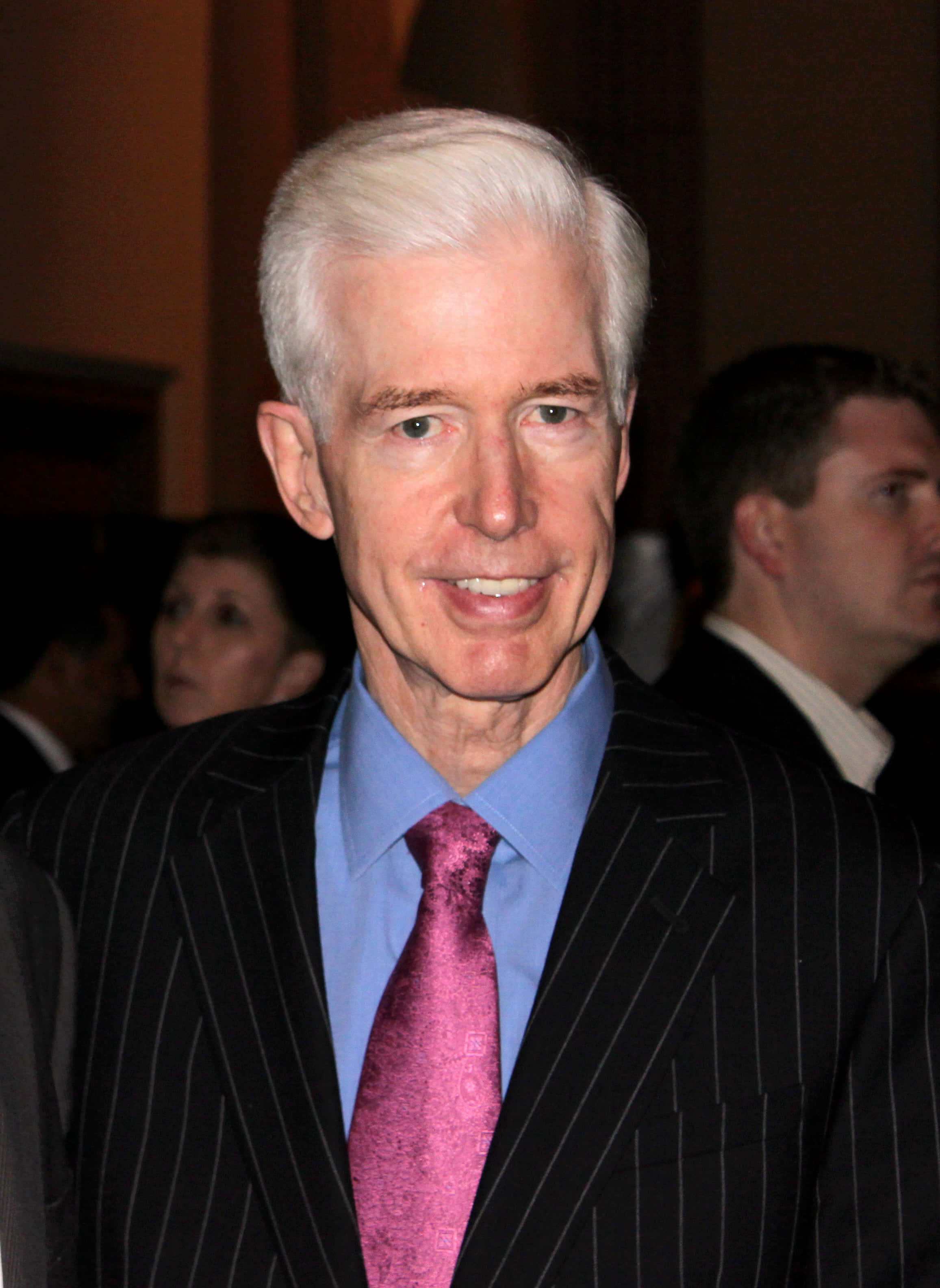 Gray Davis, white hair, black pinstripe suit, 2K Phone Wallpaper
