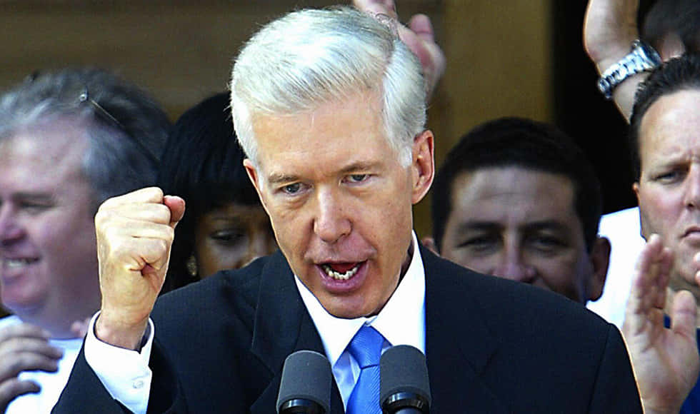 Gray Davis, white hair, dark suit, SD Desktop Wallpaper