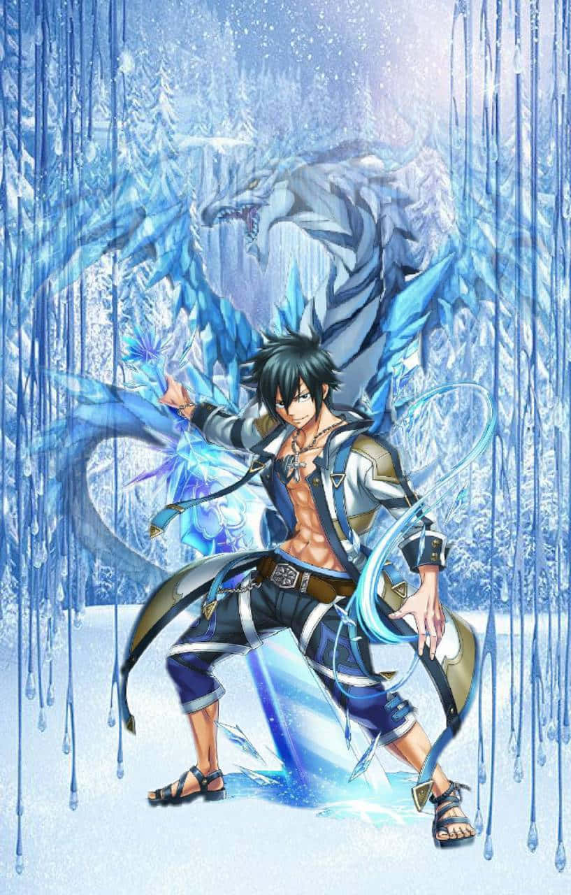 Gray Fullbuster, ice magic, frozen forest, HD Phone Wallpaper