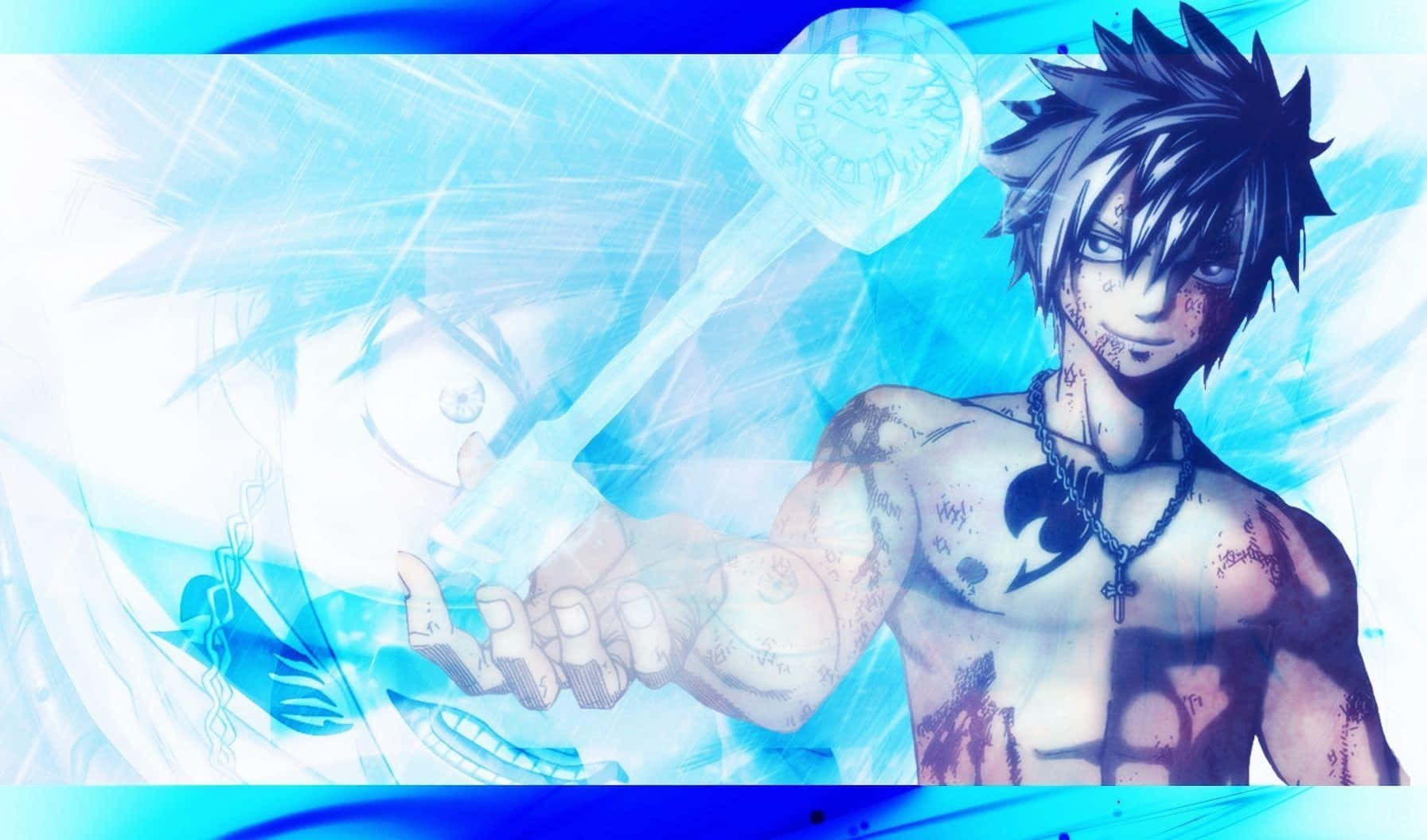 Gray Fullbuster, spiky-haired anime warrior, tattoos, HD Desktop Wallpaper