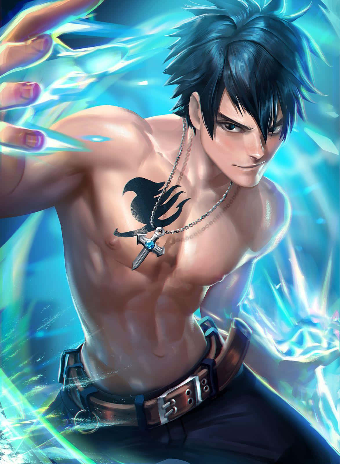 Gray Fullbuster, anime man, dark hair, HD Phone Wallpaper
