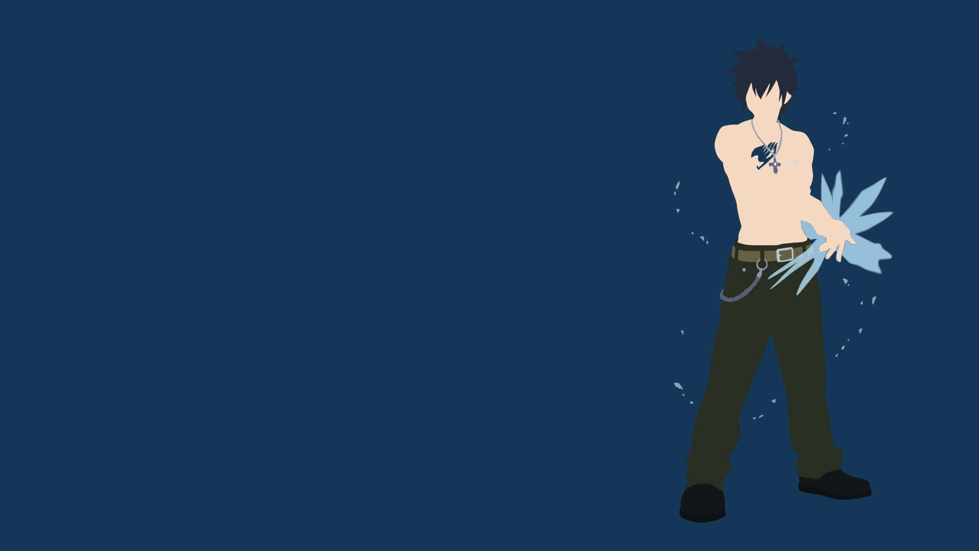 Gray Fullbuster, ice magic, glowing blue ice weapon, Full HD Desktop Wallpaper